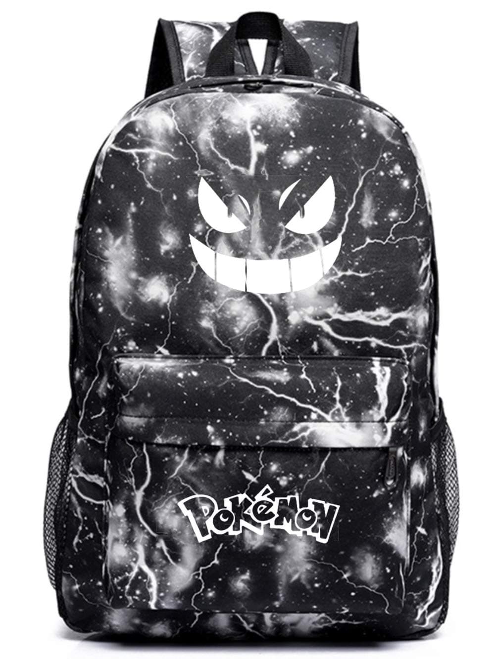 Pokemon Bag with Luminous Eyes, Kids Backpack for Boys and Girls, Luminous Pokemon Backpack Rucksack School Bag (Black Thunder)
