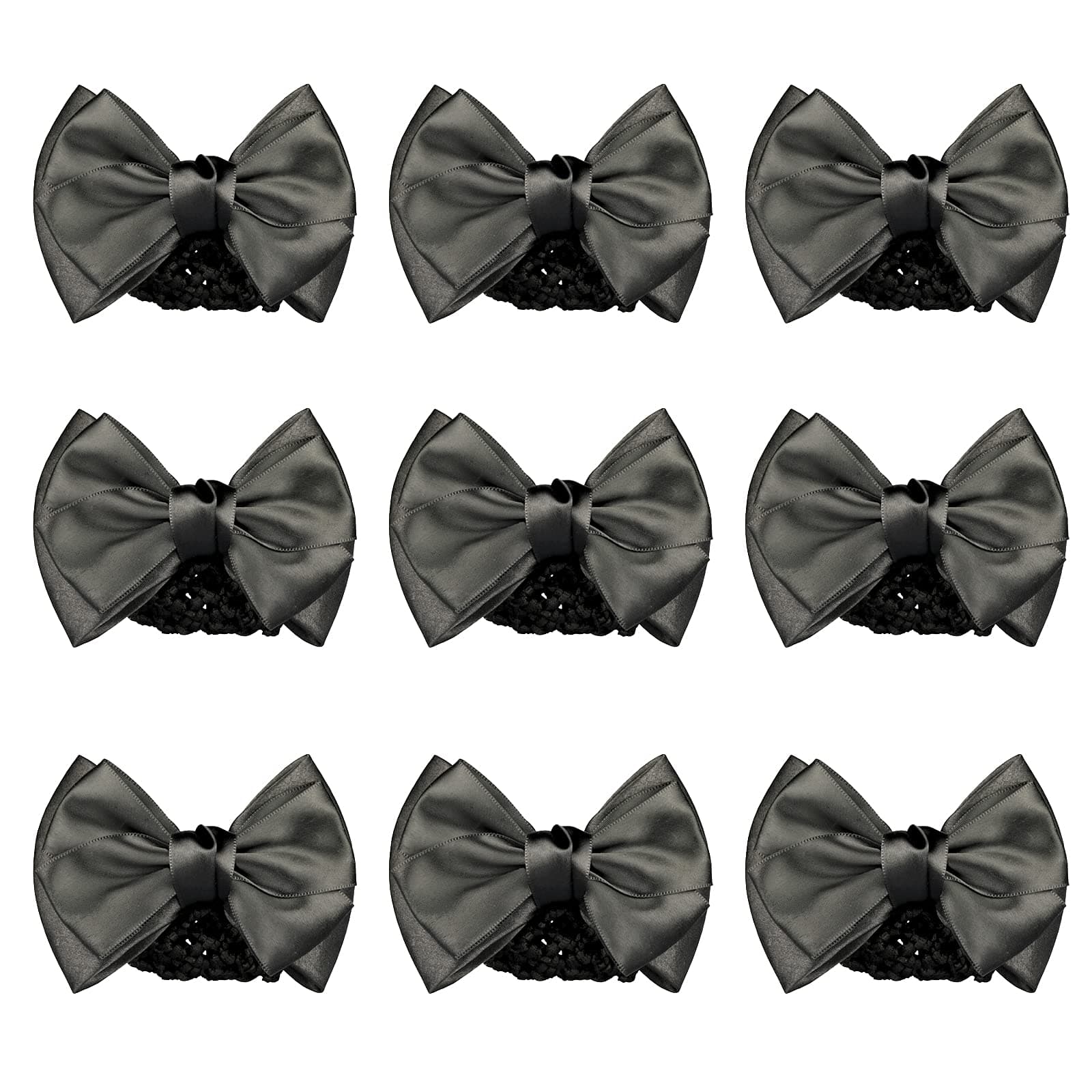MISAZ 10 Pieces Women Hair Snood Net, French Barrettes Bun Cover Knit Hairnet Satin Bow Crochet Bowknot Decor Hair Clip Flower Hair Accessories for Women Mesh Work Hairnets