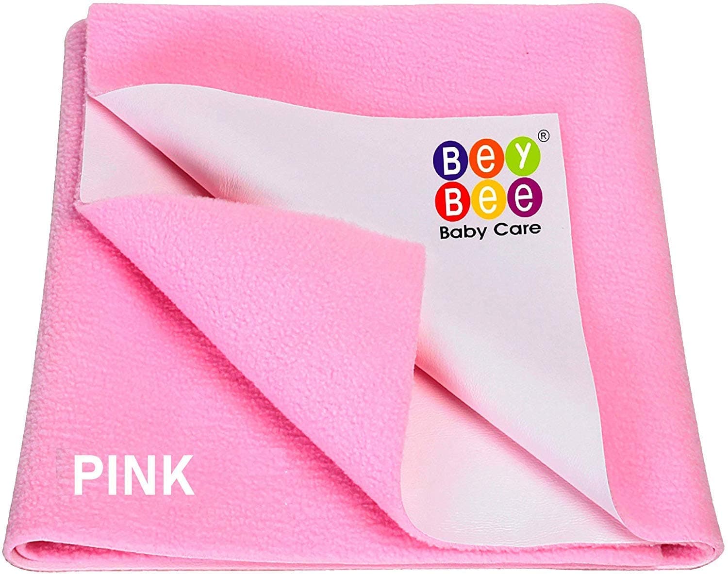 BeyBee Cotton Waterproof Quick Dry Sheet for Baby| Bed Pad Anti-Piling Fleece Extra Absorbent Washable Matress Protector| Baby Bed Protector Sheet for Toddler Children, Large Size, 140X100Cm, Pink