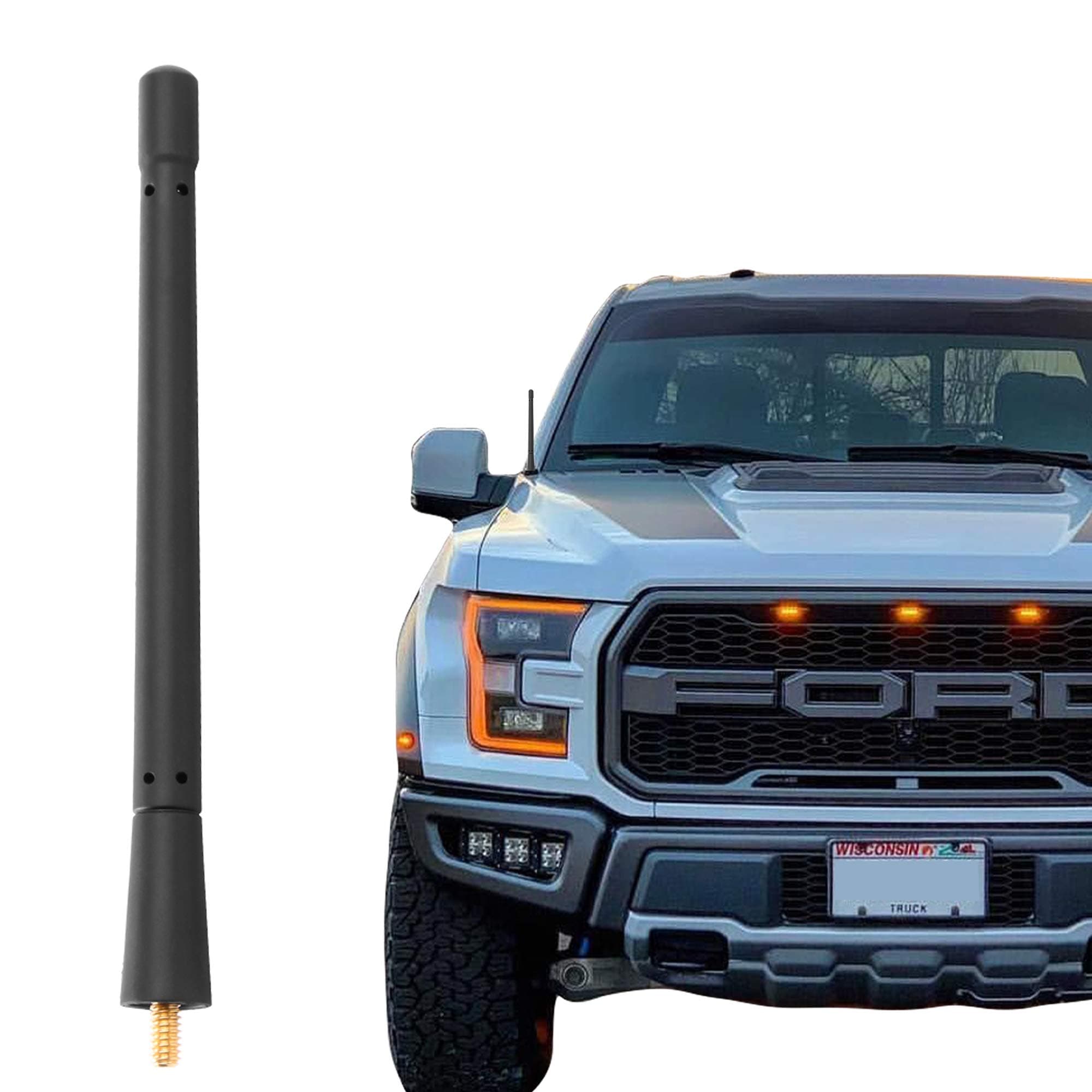 KSaAuto Rubber Short Antenna Accessories for Ford F-150 F150 2009 2010 2011 2012 2013 2014 2015 2016 2017 2018 2019 2020 | 7 Inch Flexible Antenna Mast Designed for Optimized FM/AM Radio