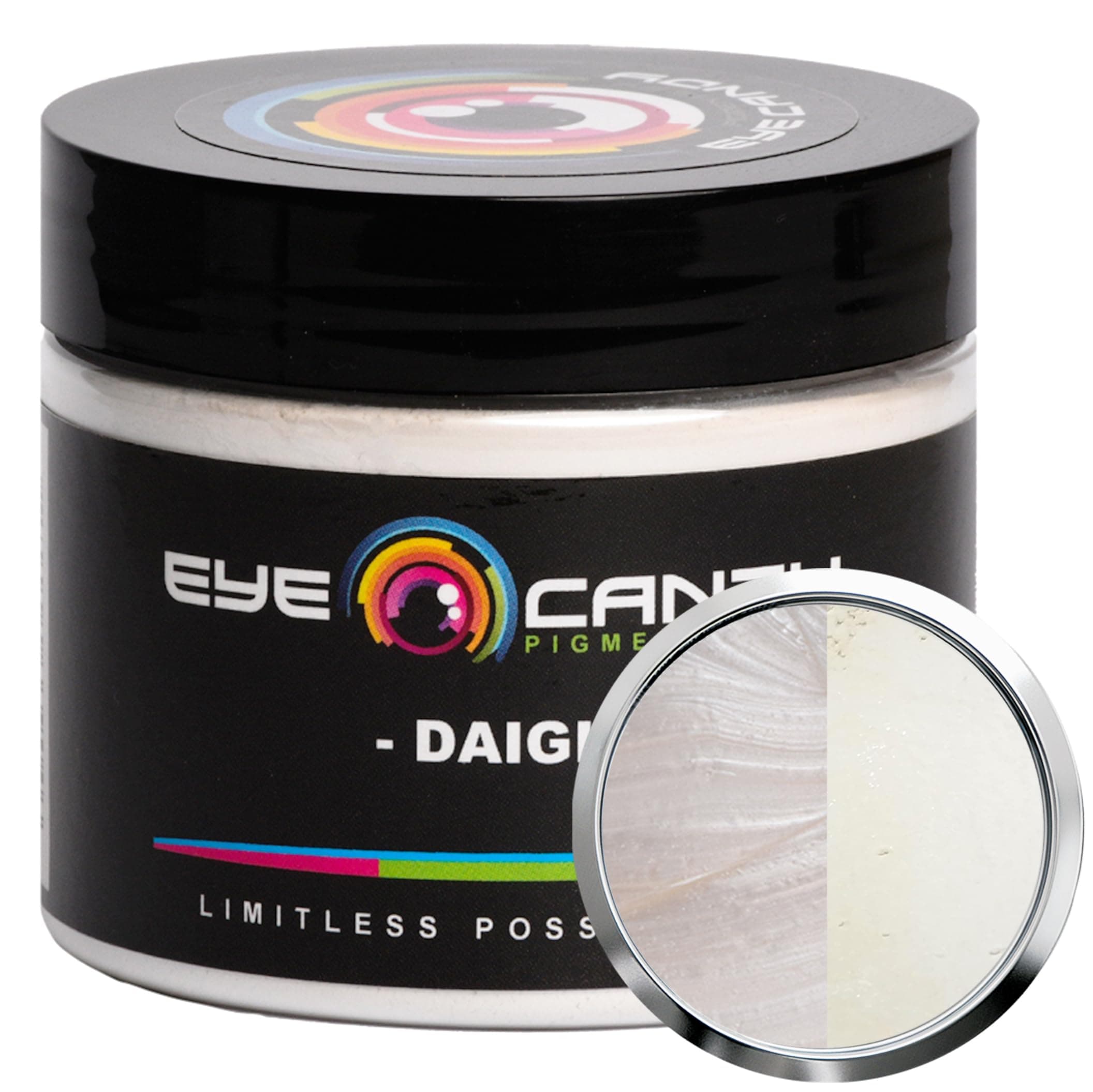 Eye Candy Pigments Premium White Mica Powder - Daigi (50gr) - for Epoxy, Resin, Soap, Paint, Woodworking, Acrylic Pouring, Bath Bombs, Fishing Lures - DIY Arts and Crafts Additive