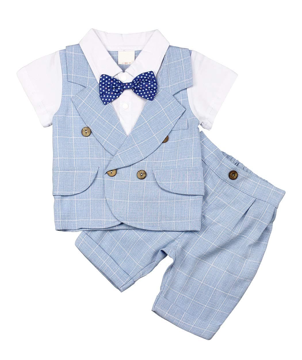 AmzBarley Baby Boys Gentlemans Outfit Suit Kids Long/Short Sleeve Dress Shirt Pants Vest Bowtie Tuxedo Rompers Childs Birthday Evening Holiday Party