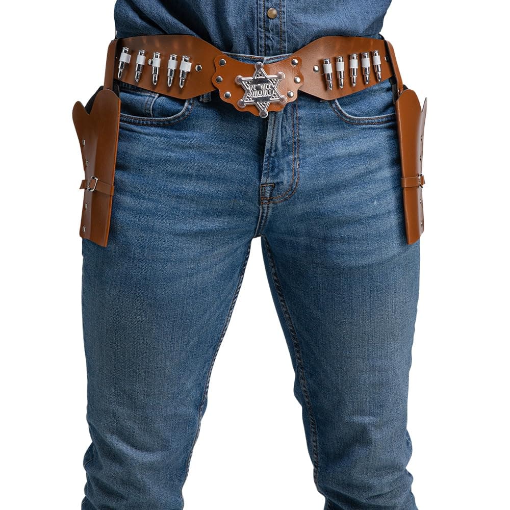 Wicked Costumes Adult Cowboy Belt with Double Holsters Fancy Dress Accessory