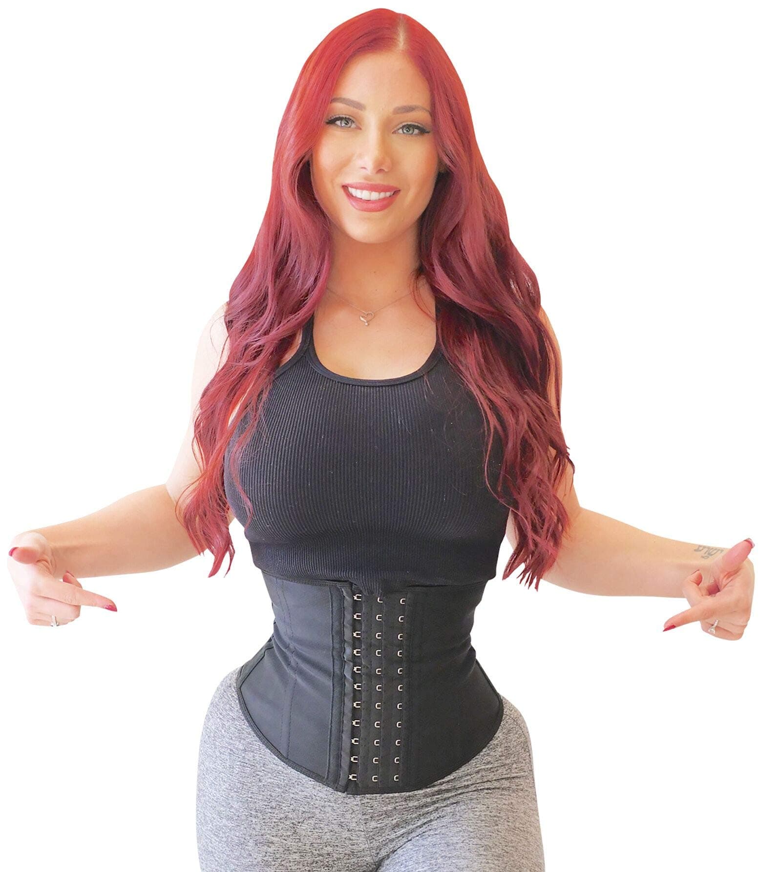 Waist Cinchers Women Latex Trainer Corset Adjustable 3 Hook&Eye Closure Waist Trainer 9 Flexible Bones Body Shaper