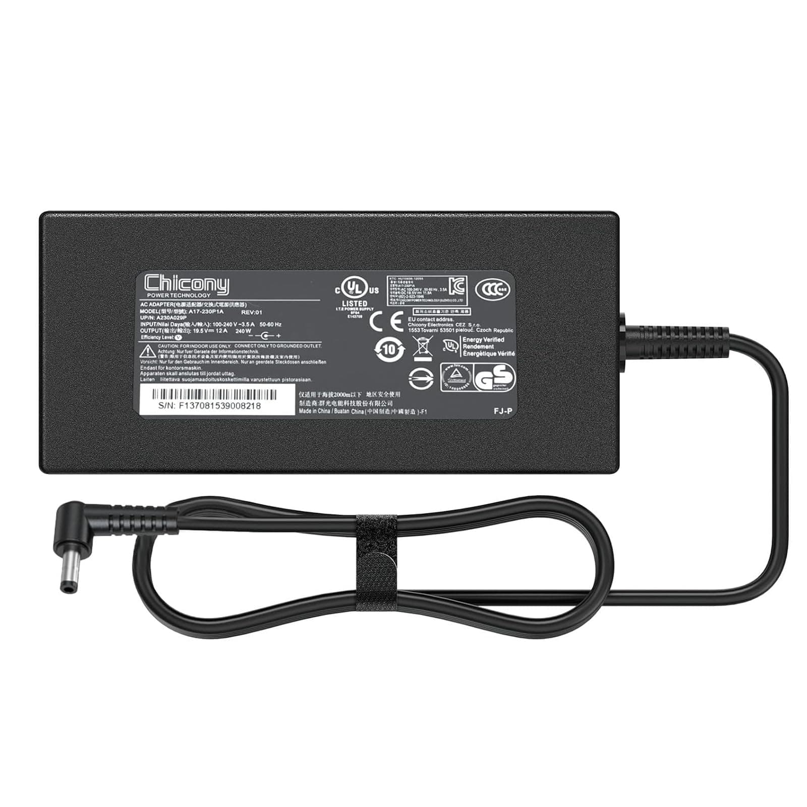 240W Laptop Charger for MSI Katana GF66 GF76 GL66 GL76 Stealth 14 14Studio Creator M16 CreatorPro M16 M17 Sword 15 17,20V/12A AC Adapter for MSI Delta 15 A5EFK 15001 Crosshair 17 15S Word 15