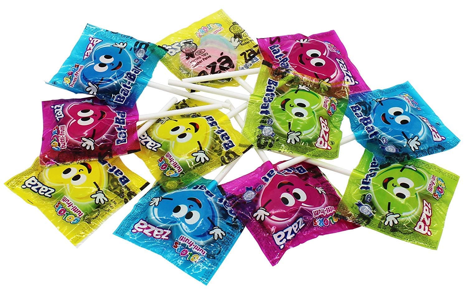 Zaza Bat-Bat Heart Lollipops Kosher - 300gram (Pack of 2) (Multi Color)