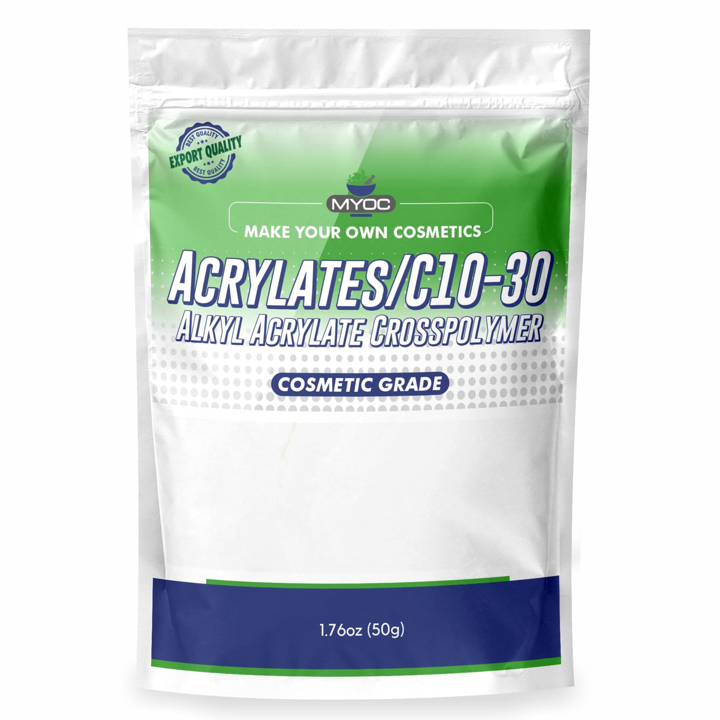 Acrylates C10-30 Alkyl Acrylate Crosspolymer (Ultrez 20) - (50 g / 1.76 oz) - Cosmetic Grade Thickener Gel Maker & Stabilizer for Skincare Haircare DIY Formulations