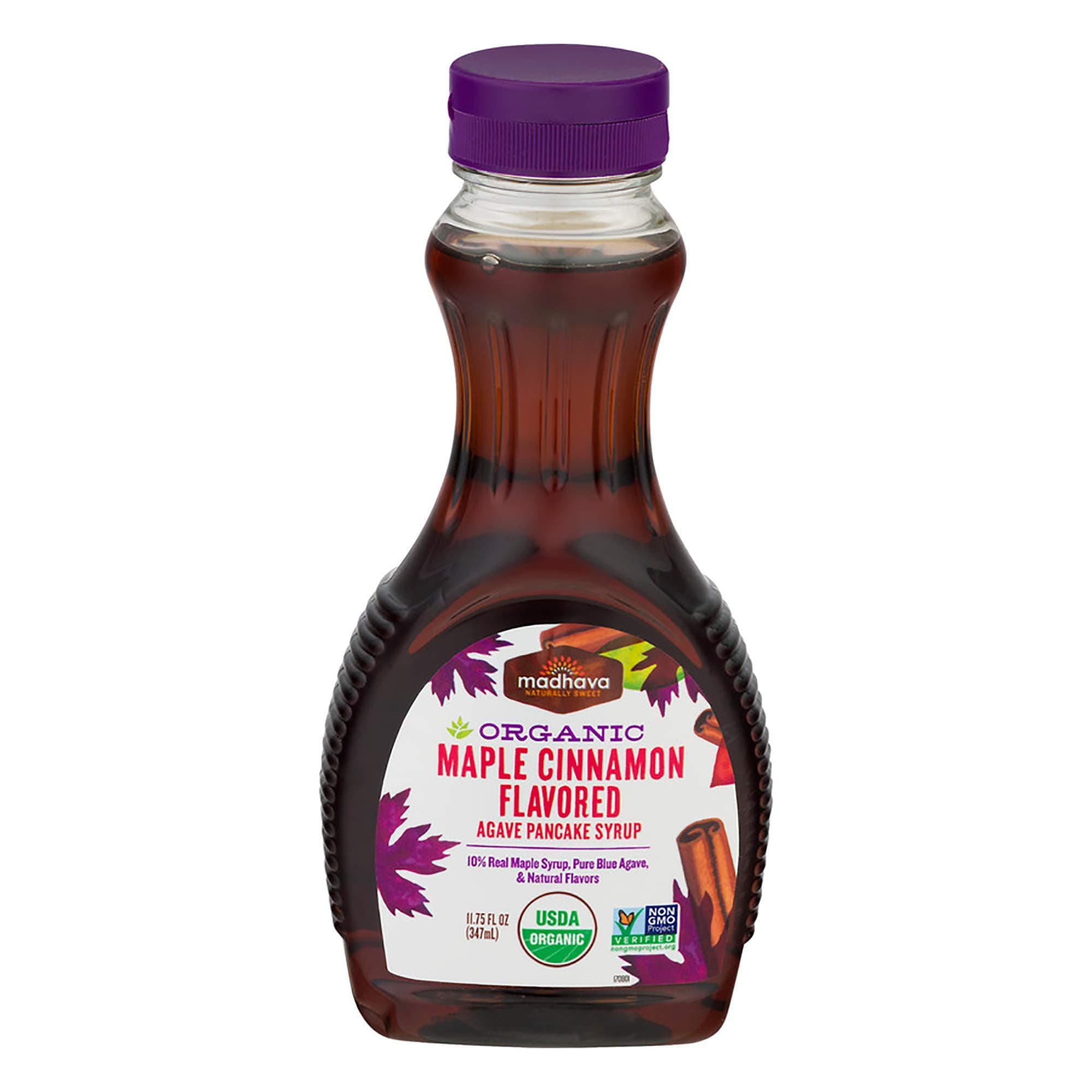 Madhava Naturally Sweet Organic Agave Pancake Syrup, Maple Cinnamon, 11.75 Ounce (Pack of 6)
