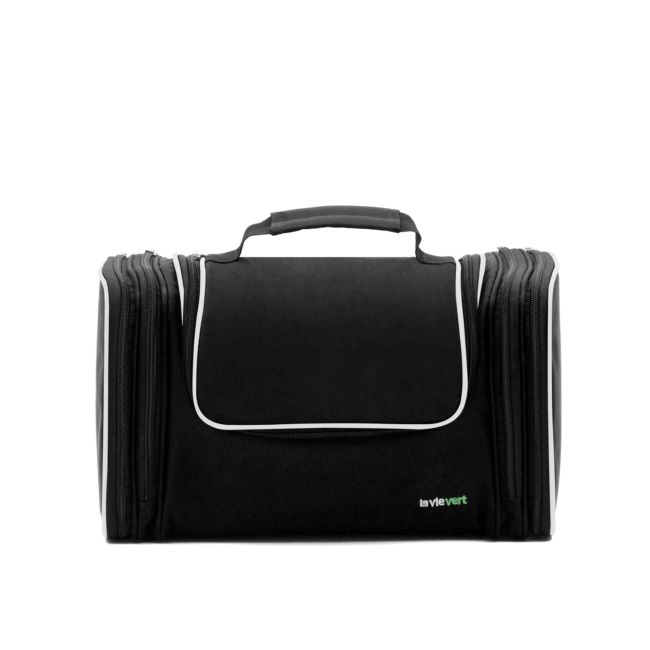 Lavievert Toiletry Bag/Makeup Organizer/Cosmetic Bag/Portable Travel Kit Organizer/Household Storage Pack/Bathroom Storage with Hanging for Business, Vacation, Household (Black)