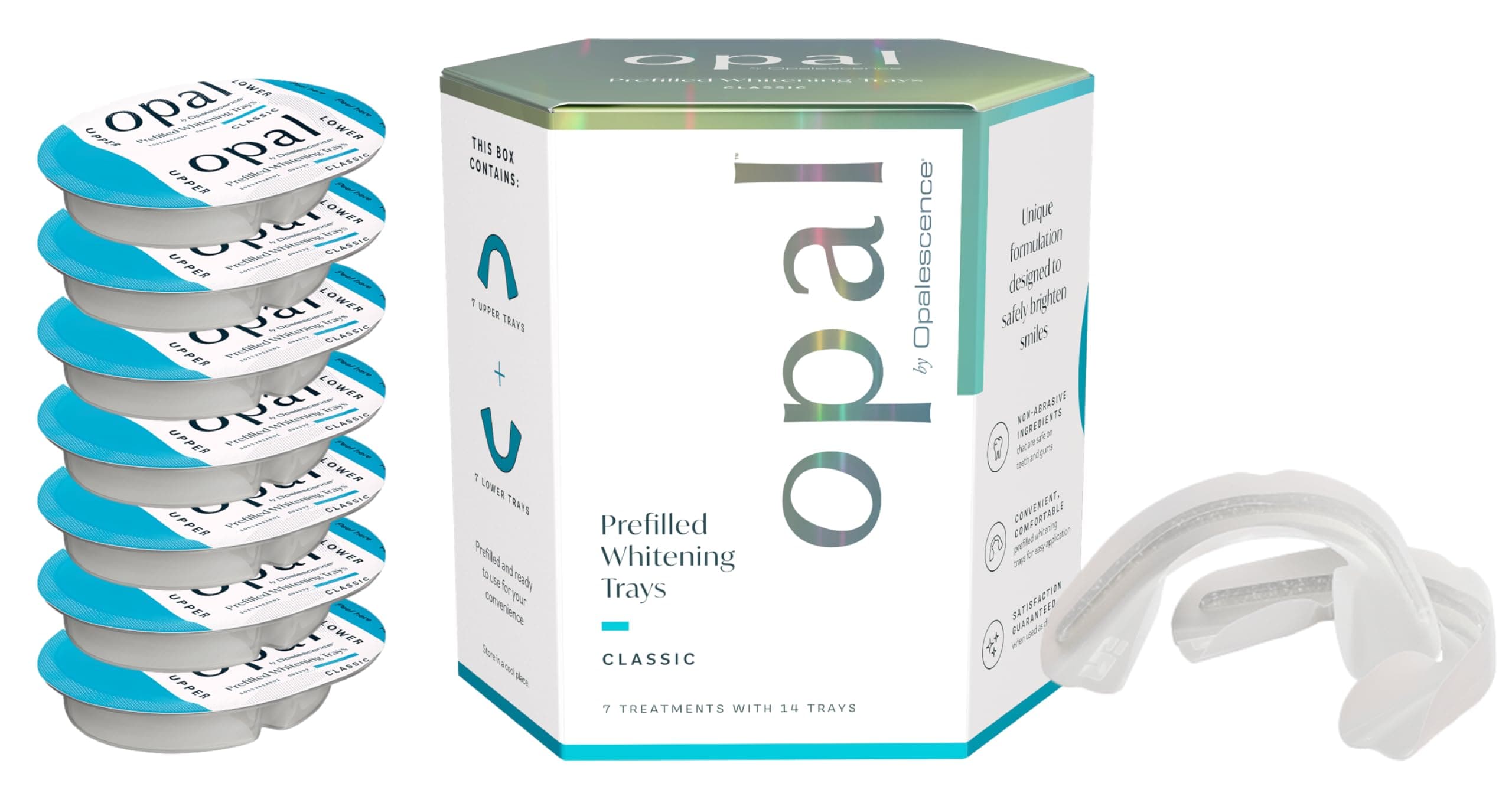 Opal by Opalescence Go - Prefilled Teeth Whitening Trays - Gentle - (7 Treatments) - Hydrogen Peroxide - Cool Mint - Made by Ultradent. Op-Tr-Gentle (1 Pack, Classic)