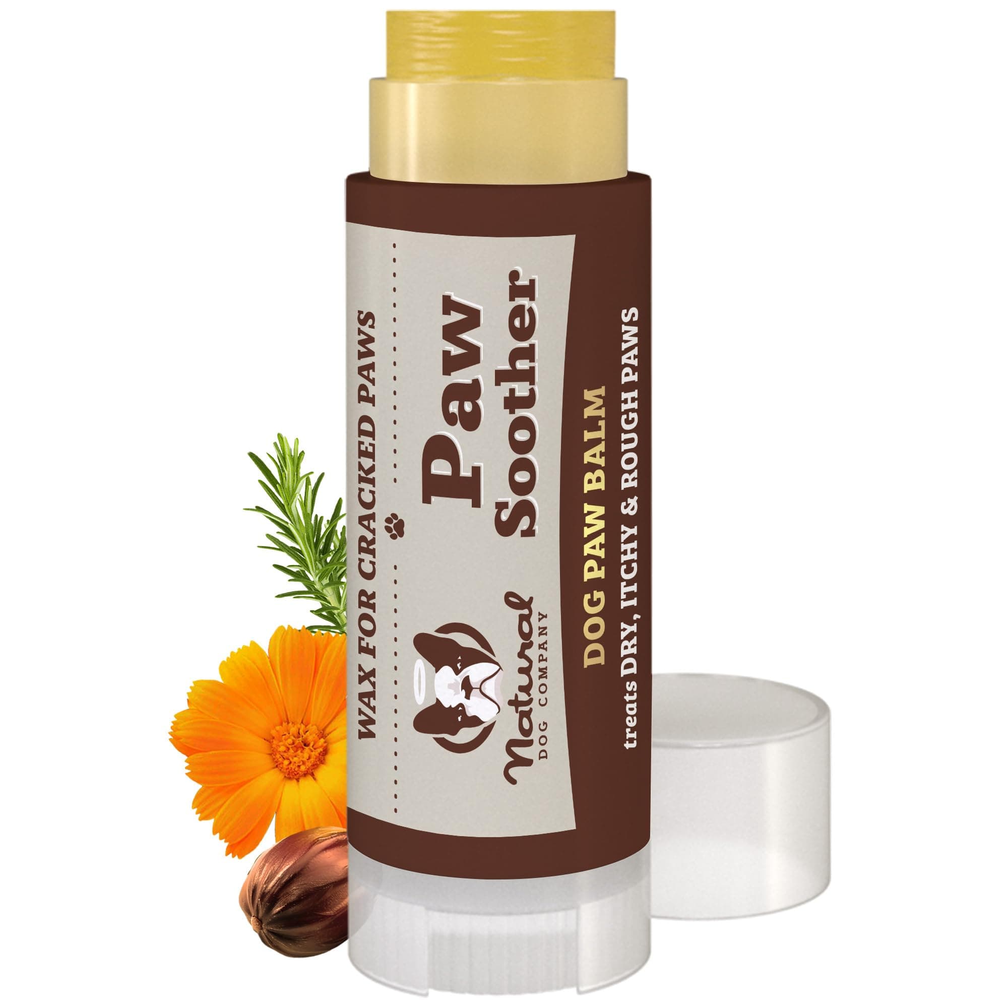 Paw Soother Balm & Wax - Dog Paw Balm & Moisturizer for Dry, Cracked Paw Pads, Helps Moisturize & Condition Winter-Worn Paws, Coconut Oil & Calendula, Daily Paw Care, 0.15 oz Stick