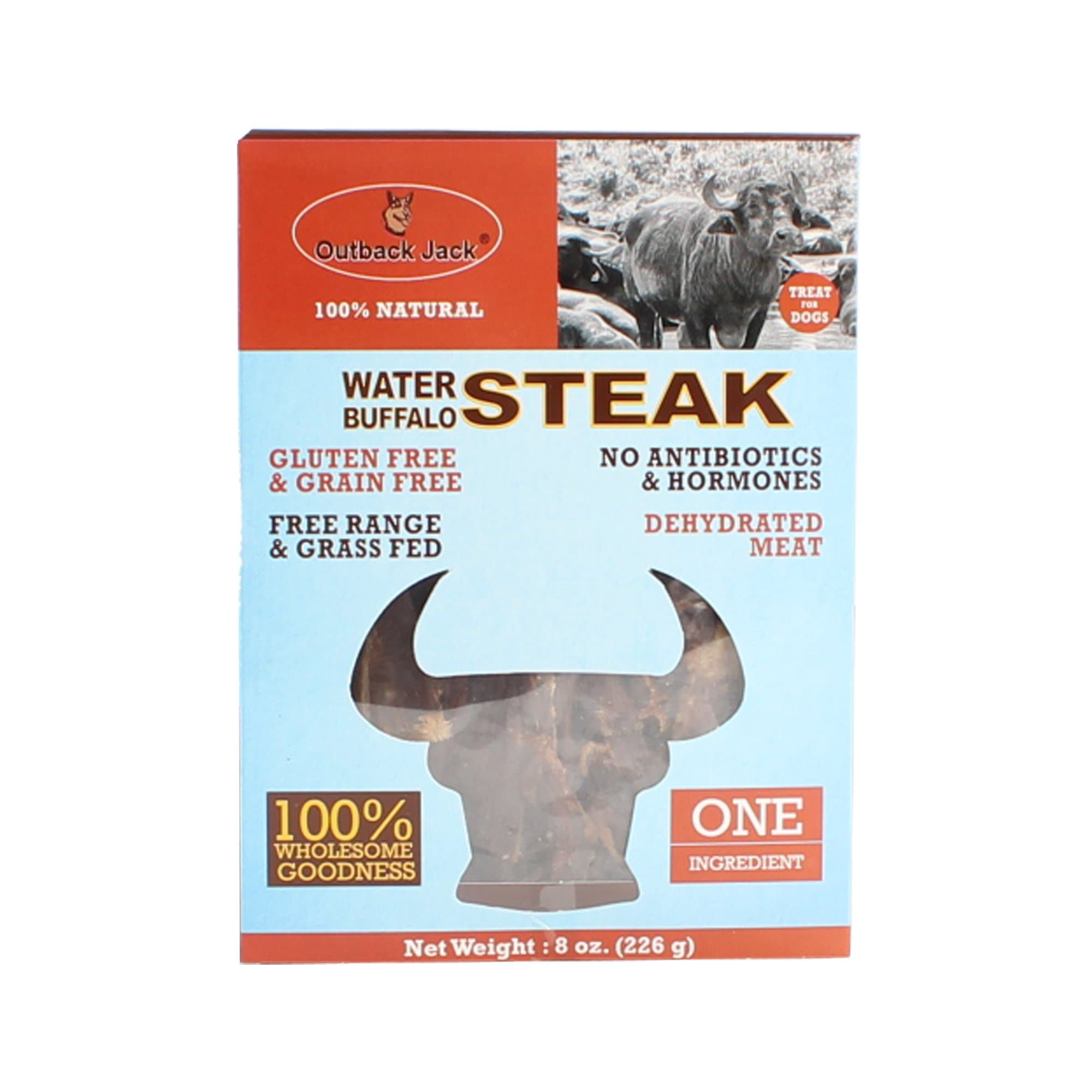 Outback Jack 8 Oz Water Buffalo Steak Jerky Dog Treats, One Size