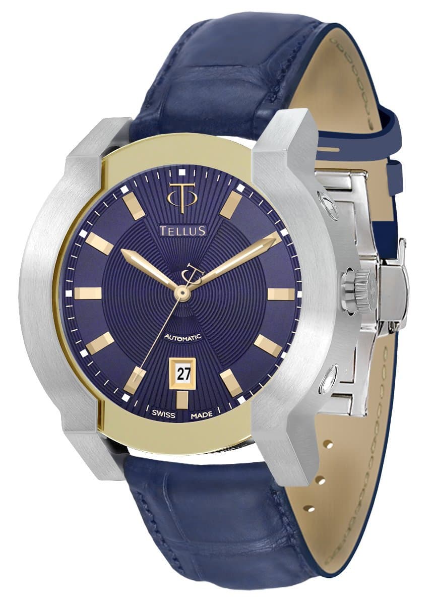 Tellus T1065-X315JWA133 Discoverer 46 Men's Genuine Alligator Leather Strap Watch