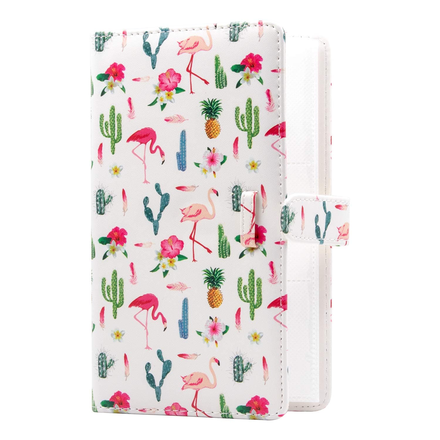 Ablus 96 Pockets Mini Photo Album for Fujifilm Instax Mini Camera, Polaroid Snap, Z2300, SocialMatic Instant Cameras & Zip Instant Printer (96 Pockets, White Flamingo)