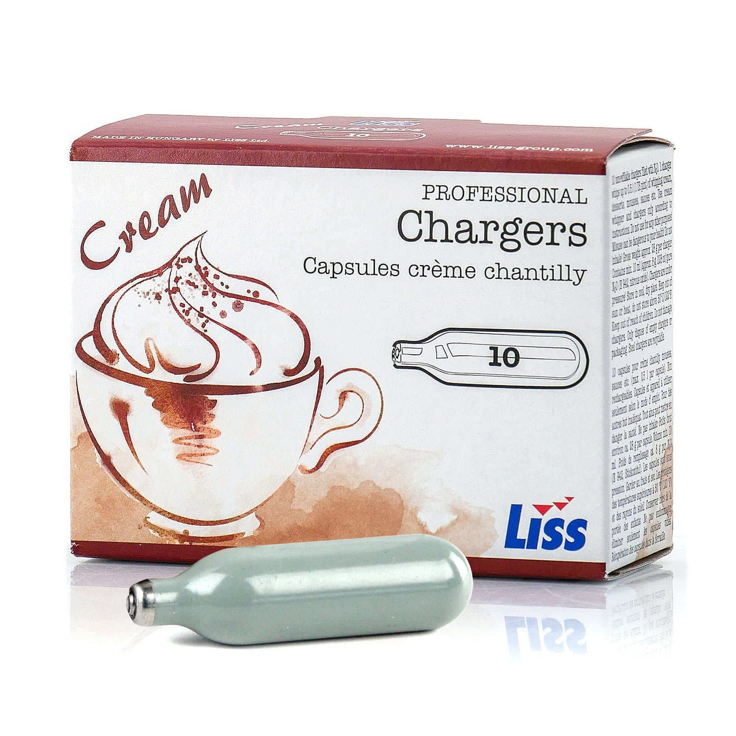 Whipped Cream Charger, 10pcs, N2O Nitrous Oxide 8g Cartridges for Whipped Cream Dispenser for Whipping Cream