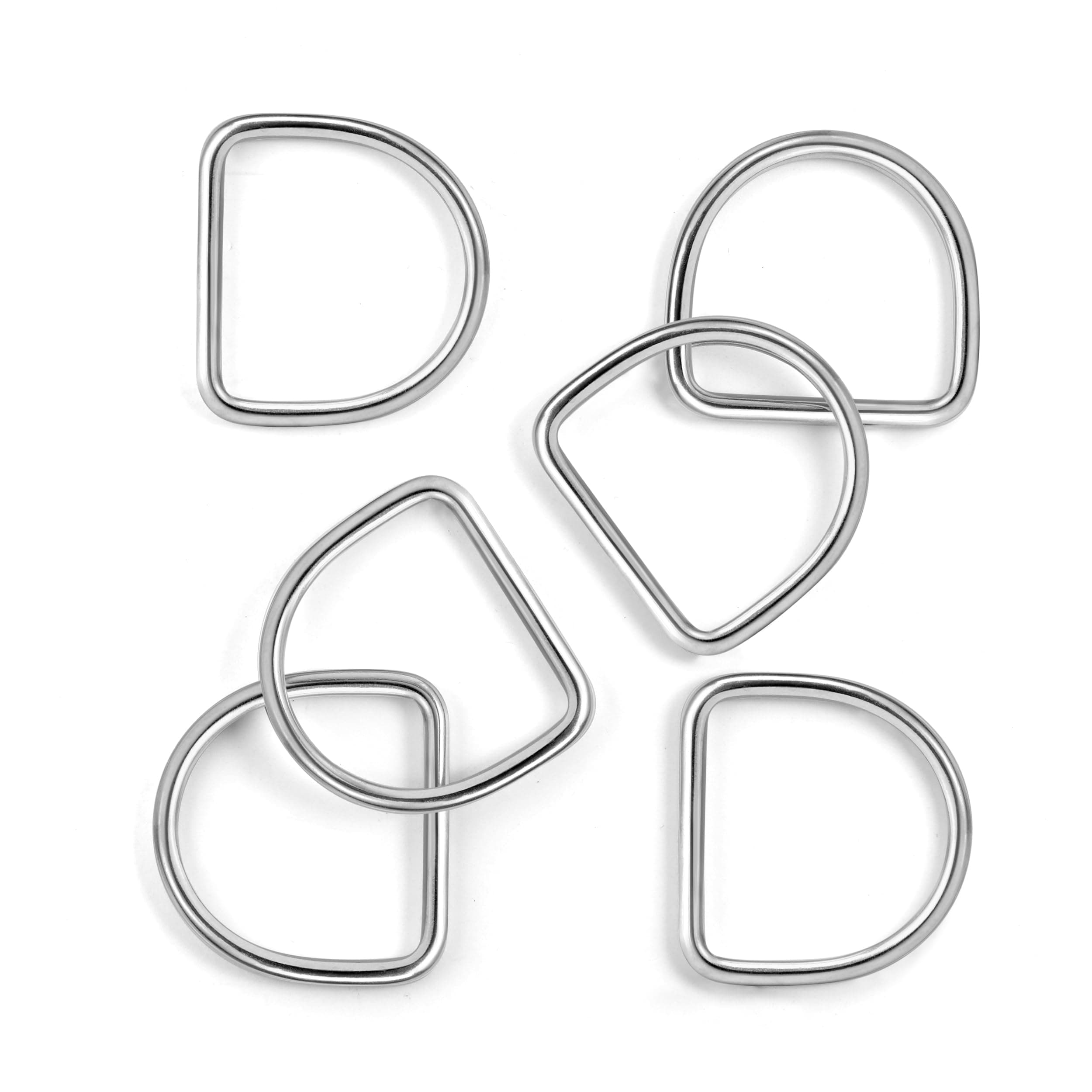 Welded Metal D Ring, Heavy Duty Solid Stainless-Steel Dee Rings