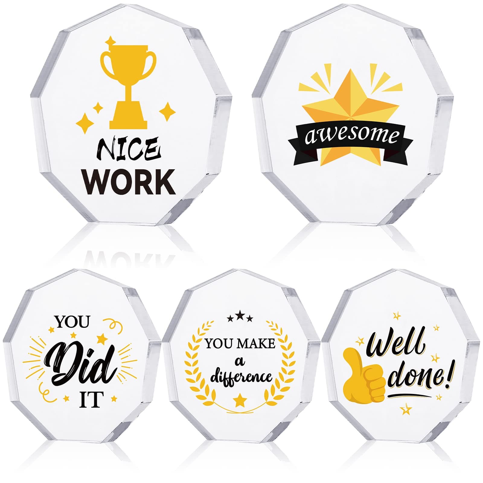 Janmercy 10 Pcs Employee Appreciation Acrylic Award Appreciation Trophy Employee Acrylic Trophies Award Gifts for Worker Adults Kids Staff Team Gifts