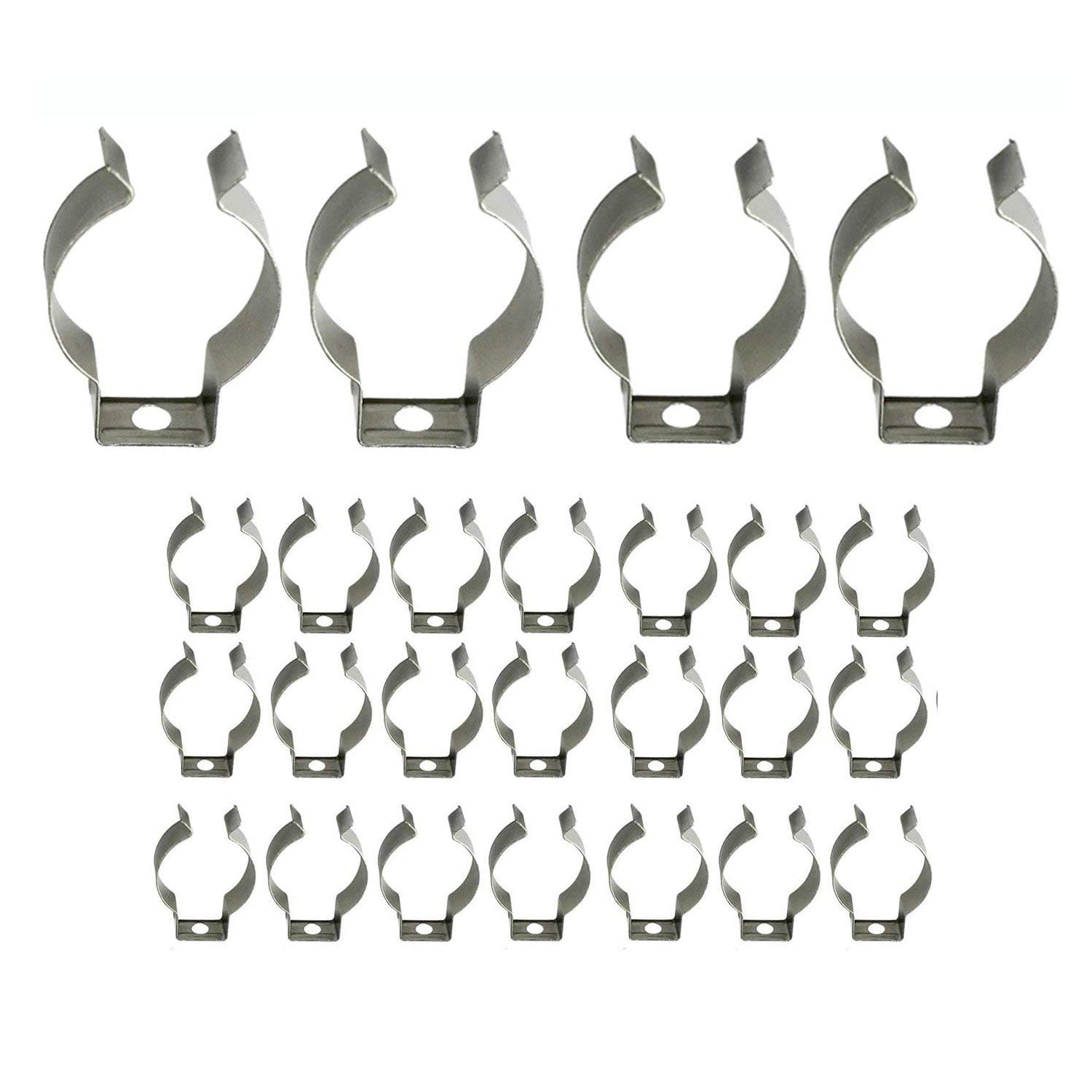 CNSUNWAY LIGHTING T8 U Clip LED Tube Holder T8 Fluorescent Lamp Metal Bracket Connector (Silver, 25 Pieces)