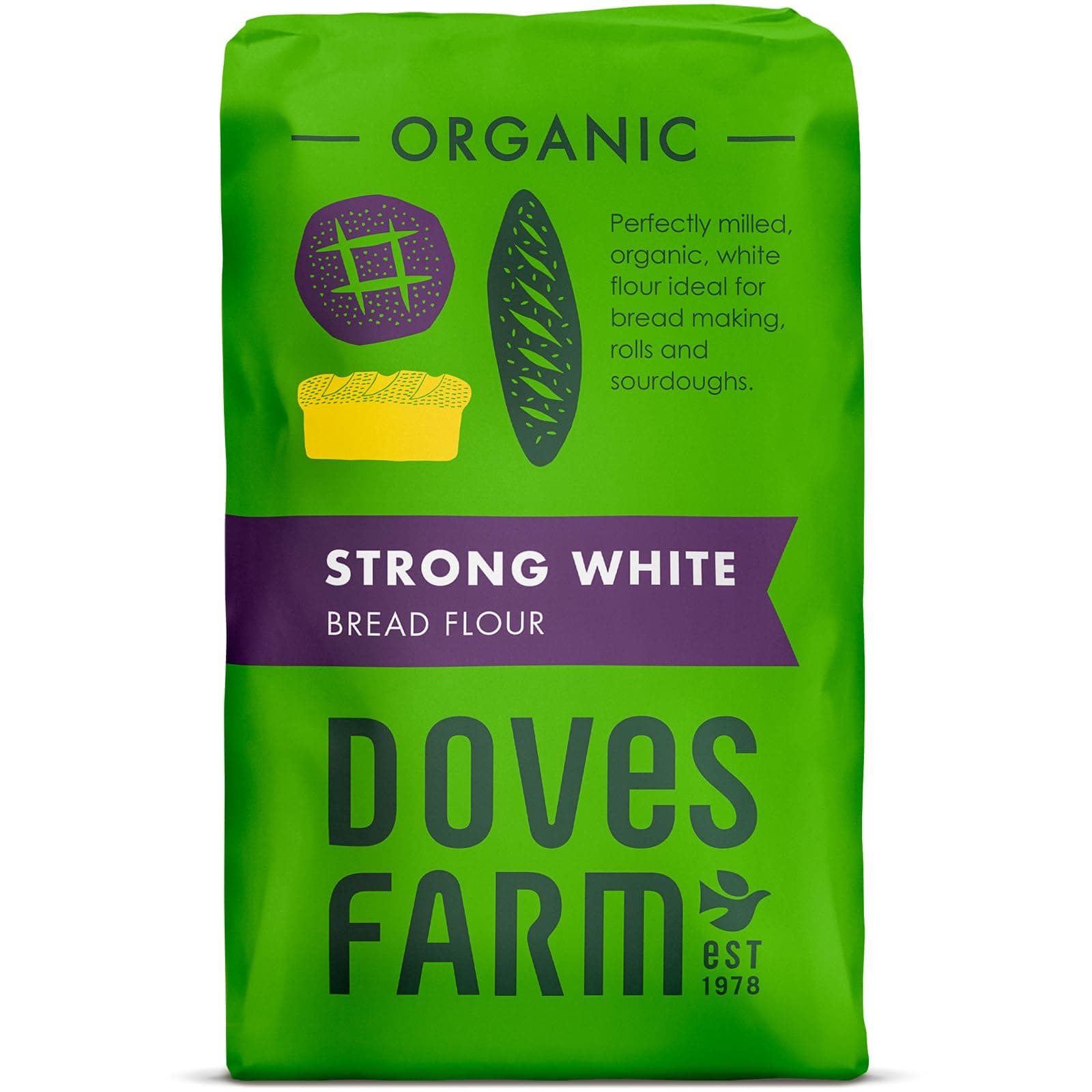 Doves Farm - Organic Strong White Bread Flour - 3.3 lbs (1.5 kg)