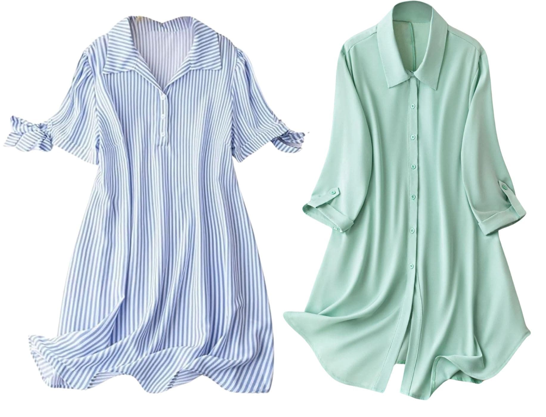 Leriya FashionWomen's Shirt Dress Knee Length Dress | Loose Fit | Button-Down | | 3/4 Sleeve | Summer Wear | Available in (Pack of 2 | Value Pack)