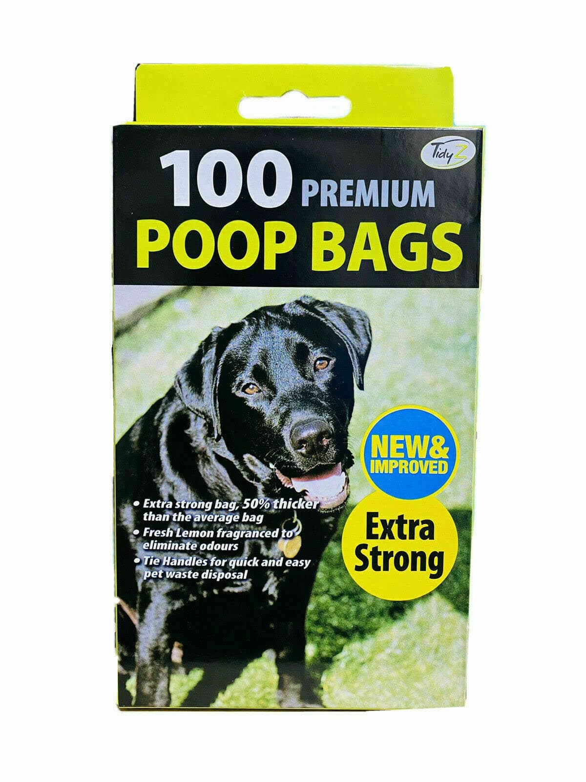 Tidyz 1, 100, 200 or 600 - PREMIUM FRAGRANCED EXTRA STRONG BLACK Doggy Poo Poop Bags (1 x Box of 100)