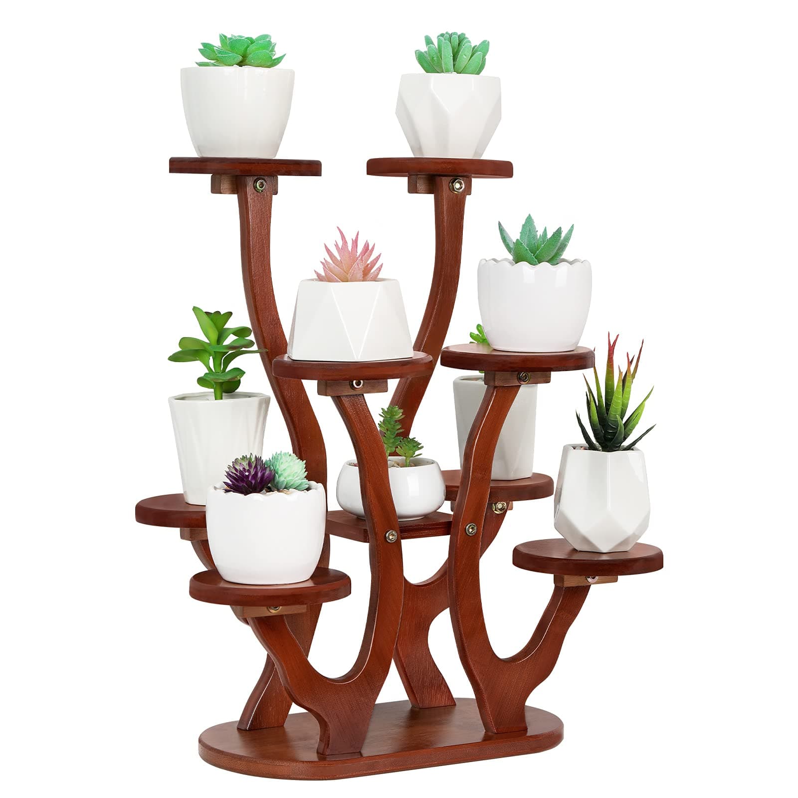 9 Pots Mini Succulent Stand Windowsill Small Plant Stand Multi Layers Succulents Display Shelf Kitchen Windowsill Desk Tabletop Plant Holder