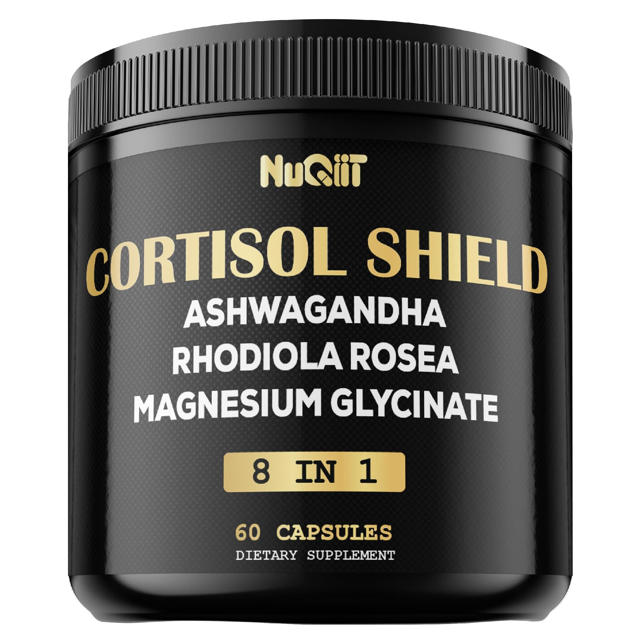 8in1 Cortisol Shield - Ashwagandha and Magnesium, Rhodiola Rosea, Lions Mane, Sea Moss, Turmeric, St Jonh's Wort - Mind& Mood Balance, Rest Well, Support Immume - 60 Capsules