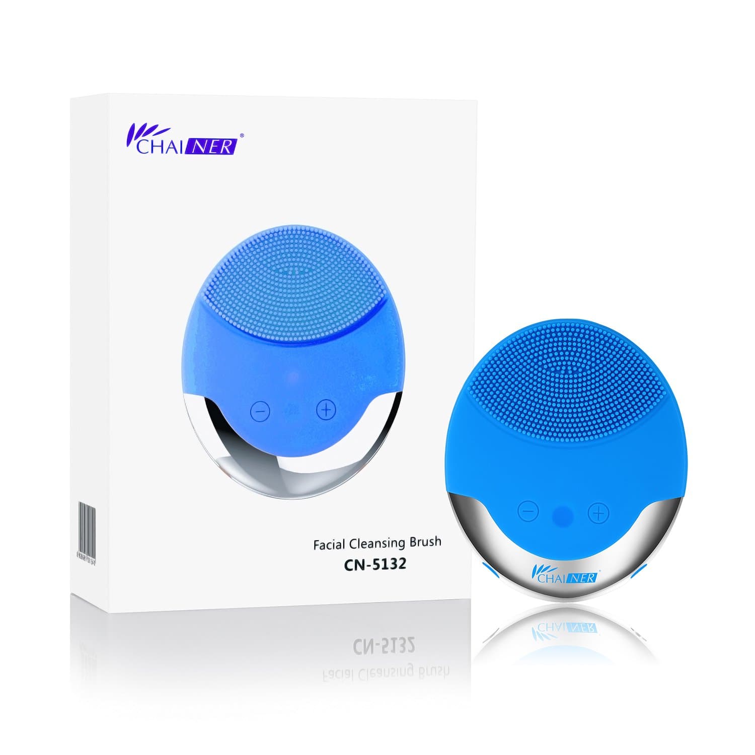 Sonic Facial Cleansing Brush -Massager Brush Facial Cleansing & Massager Silicon Vibrating Gentle Exfoliation for all Skin Types Waterproof with USB Rechargeable (BLUE)