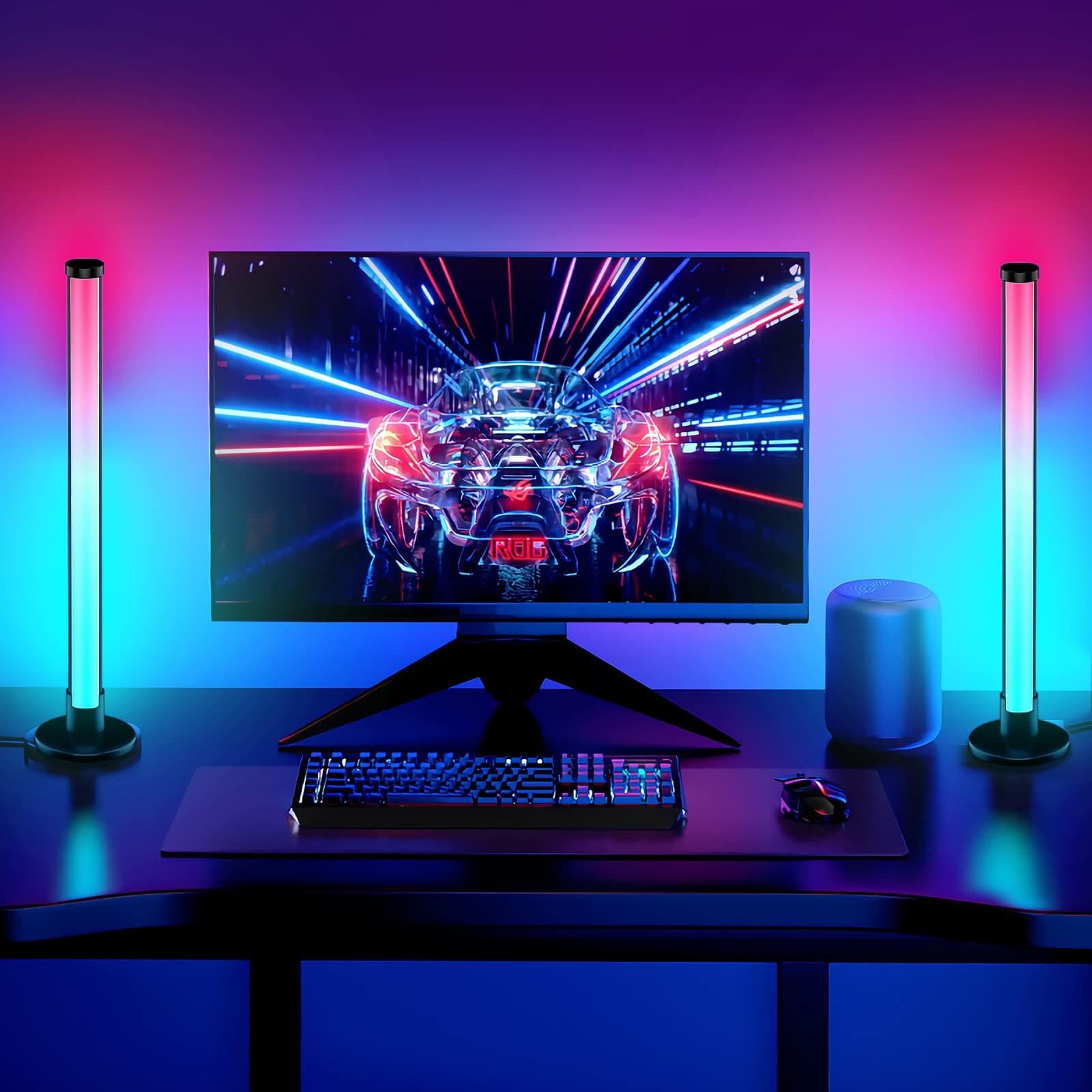 Smart LED Lightbars, Dimmable RGB Flow Light Bars 16 Million Colors TV Backlights, APP Remote Control and Music Sync Gaming Lights for PC, Room Decorative Mood Light [Energy Class A+++]