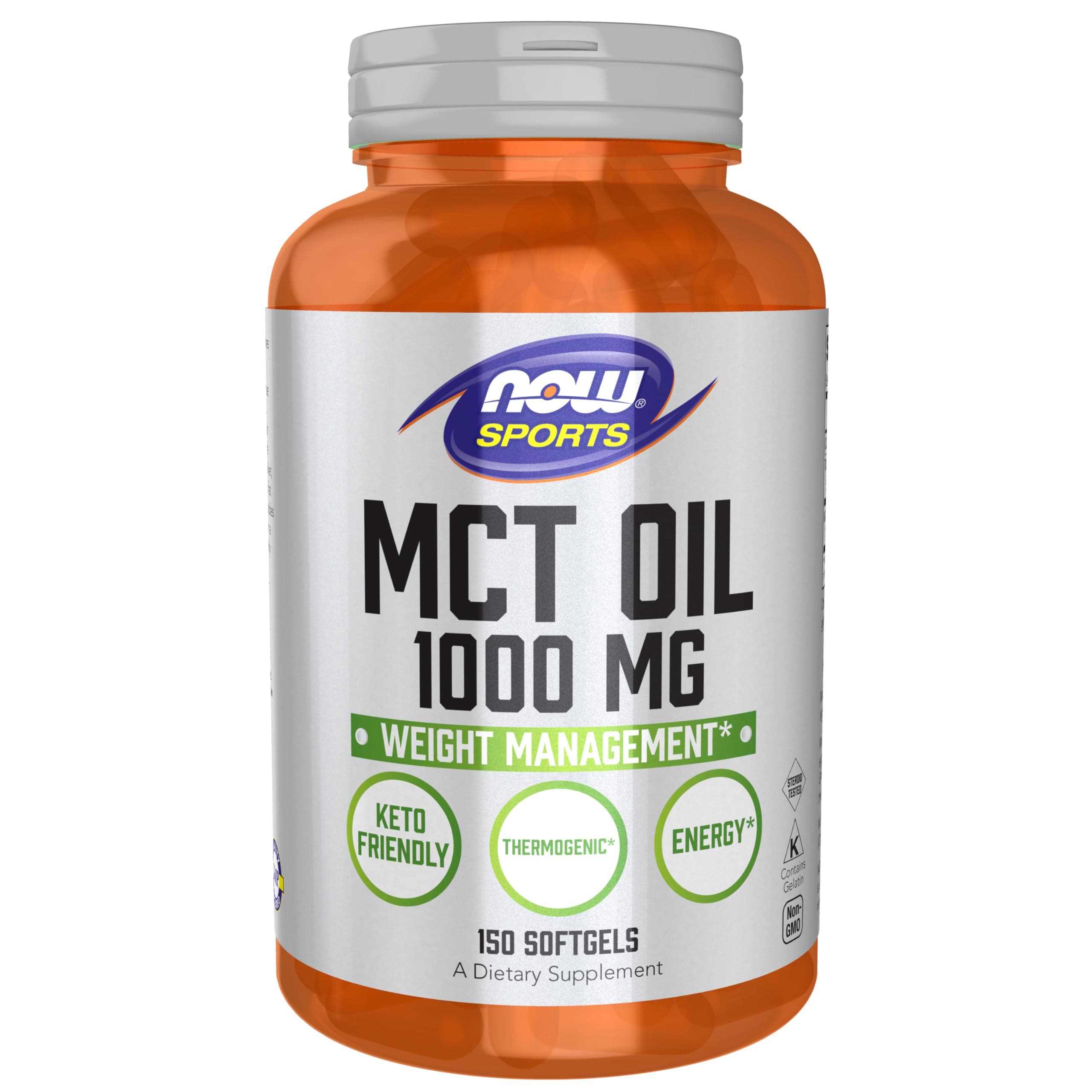 MCT Oil 1000mg (Weight Management, Halal, Keto Friendly, Kosher, Egg Free) - 150 Softgels