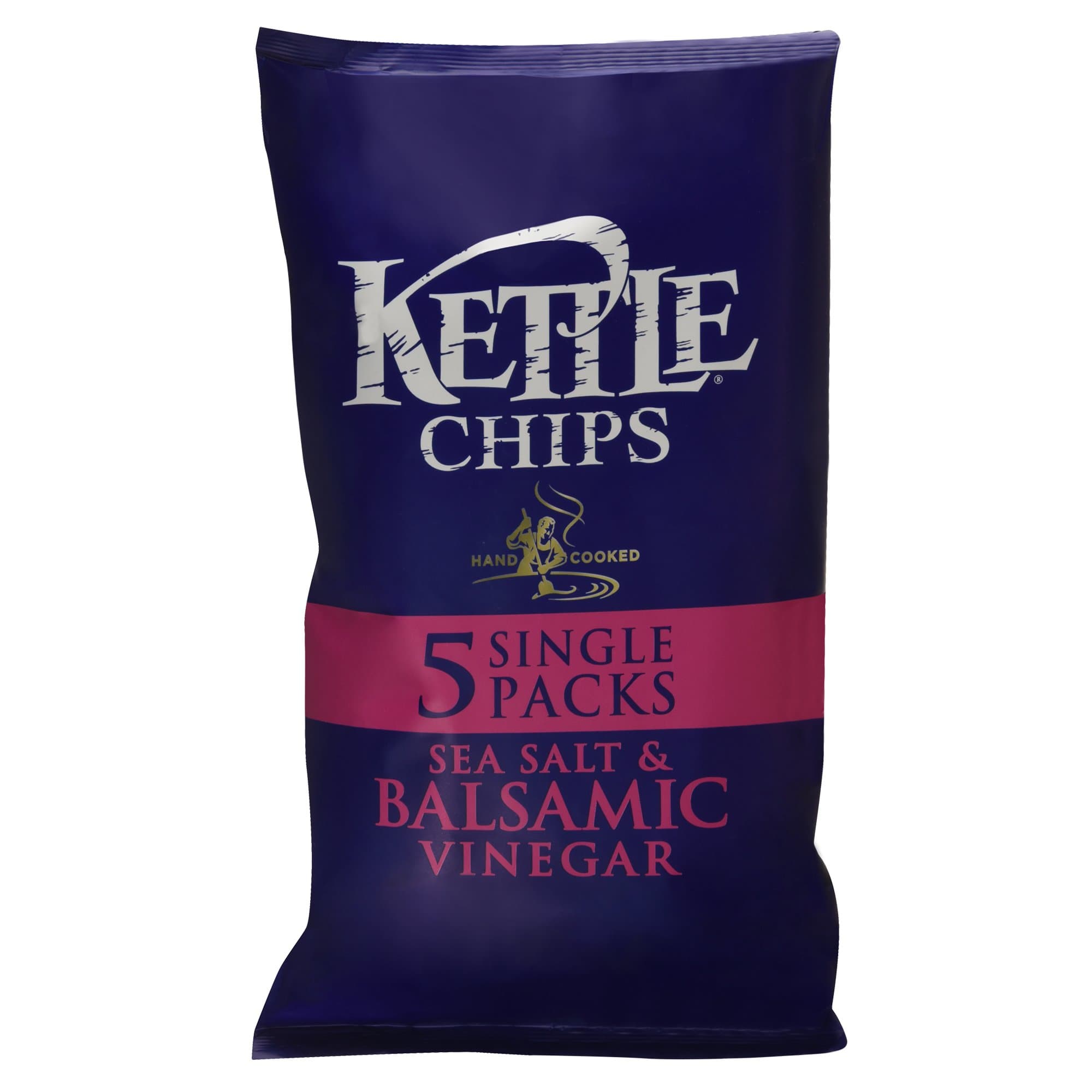 Kettle Chips Sea Salt and Balsamic Vinegar Potato Chips, 150g (Pack of 5)