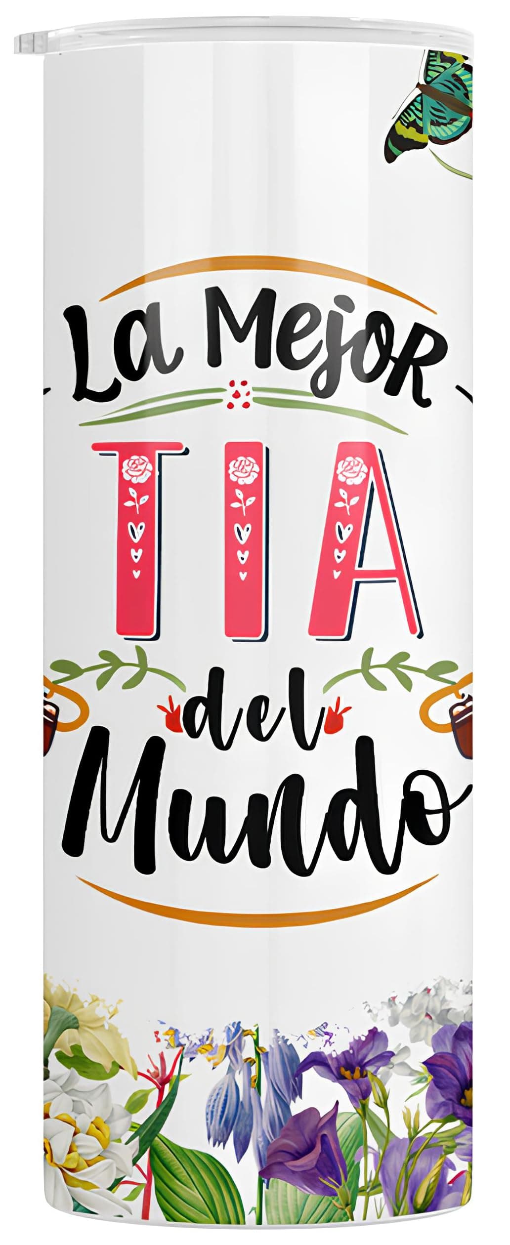 CasitikaTia Gifts. 20 Oz Tumbler - La Mejor Tia Del Mundo - Regalos Para Tias, Unique Tia Gifts For Dia de las Madres, Cumpleaños - Best Tia Ever Gifts From Niece & Nephew.