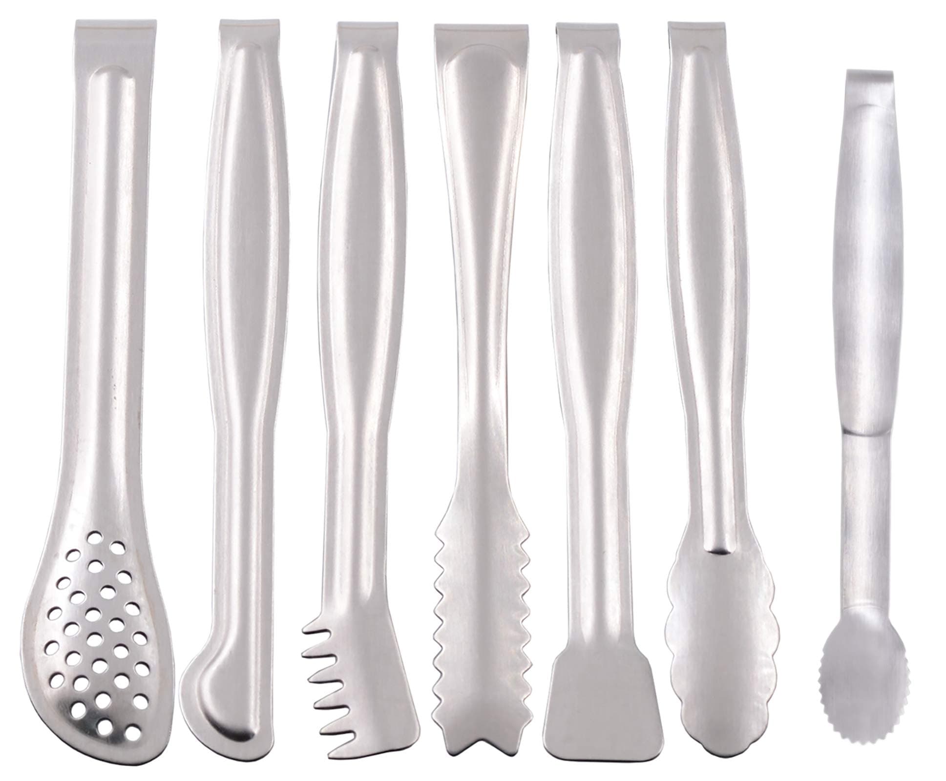 HINMAYSmall Serving Tongs Set 6-Inch Appetizer Tongs Stainless Steel Mini Tongs, Set of 6