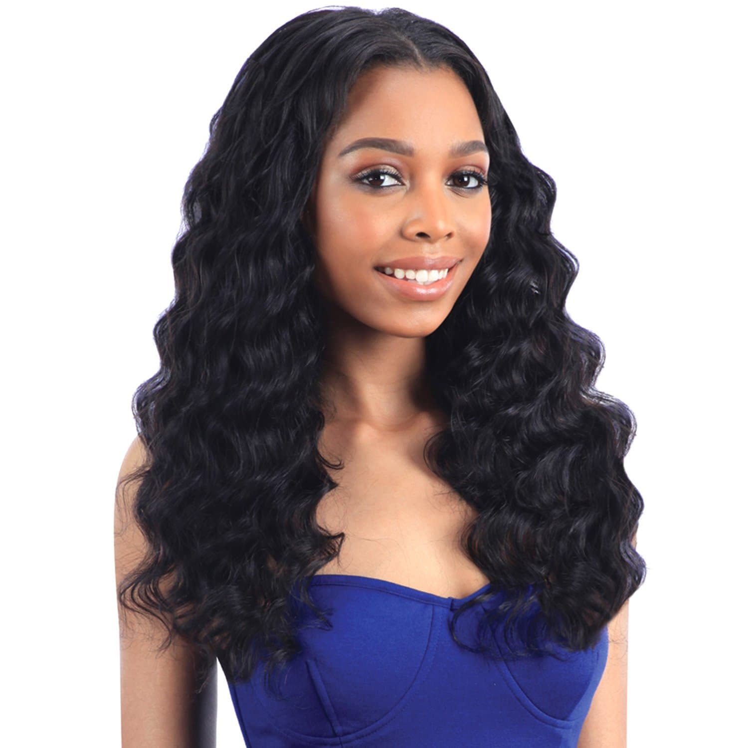 MULTI-PACK DEALS! Saga Human Hair Crochet Braids Standard Type Loose Deep (14", 2 PACKS - COLOR 1B)