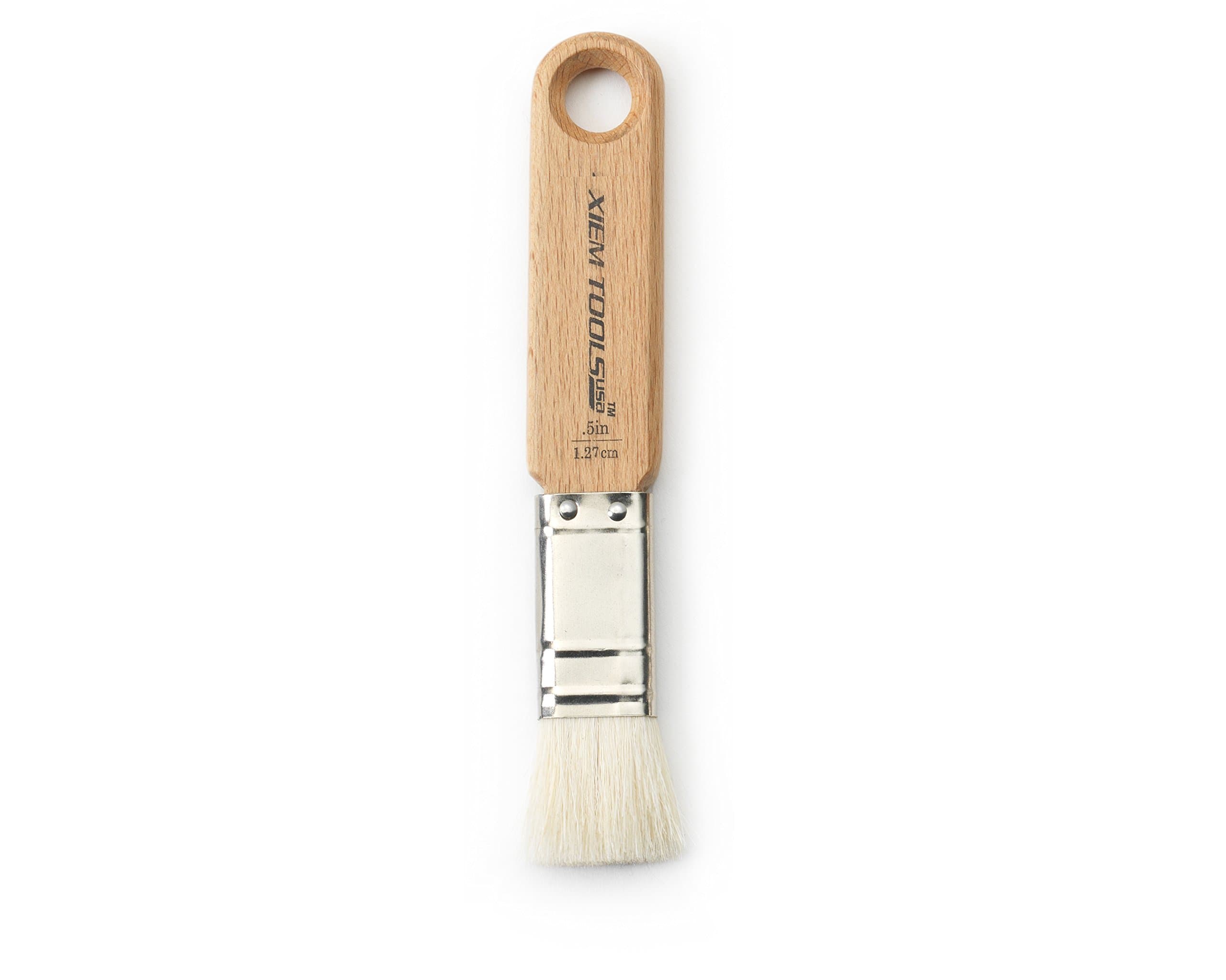 Xiem Tools Handcrafted Short Cut Glaze Brush for Pottery and Ceramics (.5 inch)