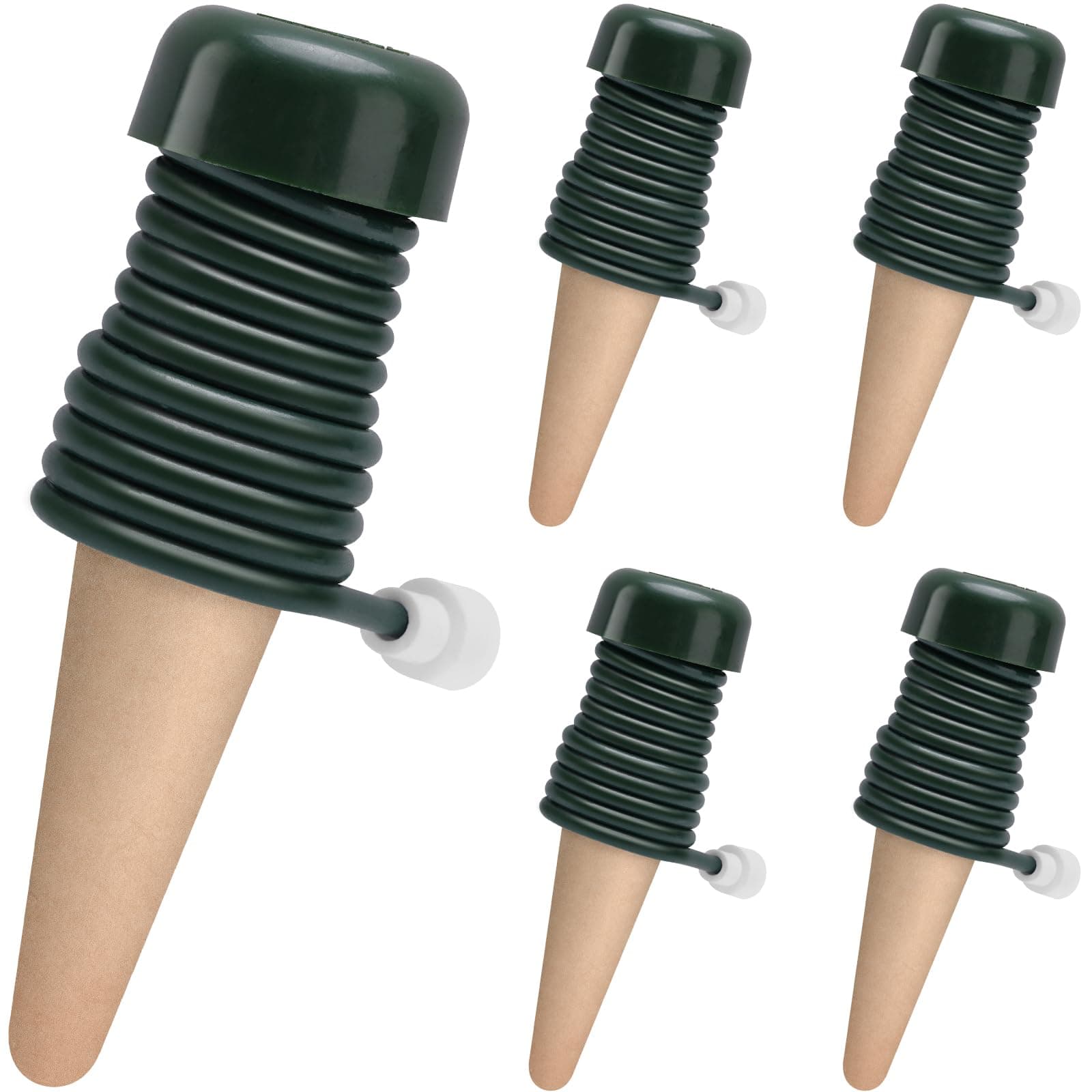 Plant Self-Watering Stakes Automatic Watering Terracotta Spikes for Indoor Outdoor Plants,Houseplant Insert Devices for Vacation use,Bonsai Drip Irrigation System (5 Pack)