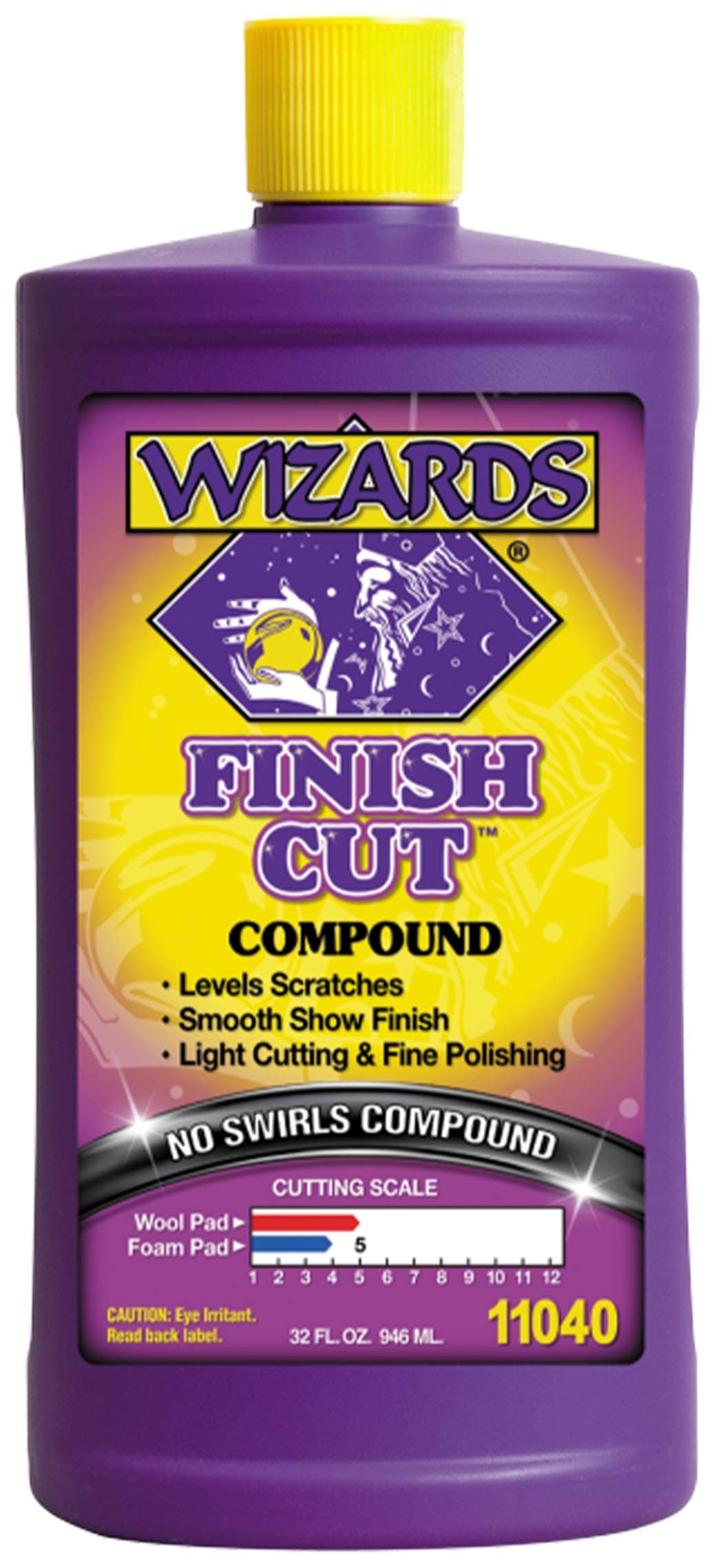 Wizards Finish Cut Compound - Levels Scratches and Brightens Dull Finishes with Smooth Show Finish - Non-Greasy and Water Based with Easy Clean-Up - Marine Compound and Finishing Material - 32 oz