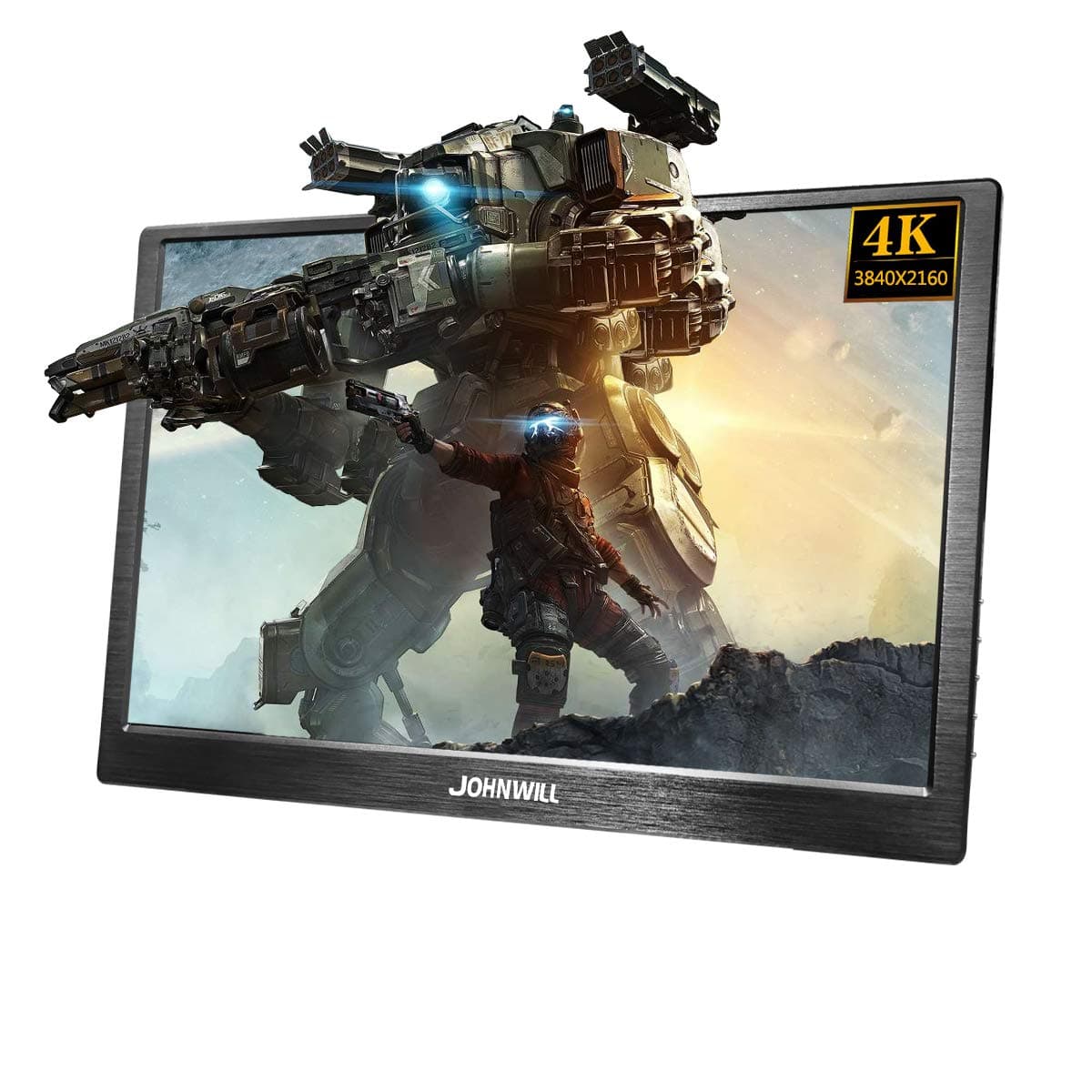 JOHNWILL 18.4'' Portable Monitor FHD 3840 x 2160 4K IPS Type-C LCD Monitor with HDMI Input,Type-C(USB-C),Built-in Speaker,Gaming Monitor for Raspberry Pi PS3/PS4/Xbox 360 Computer PC