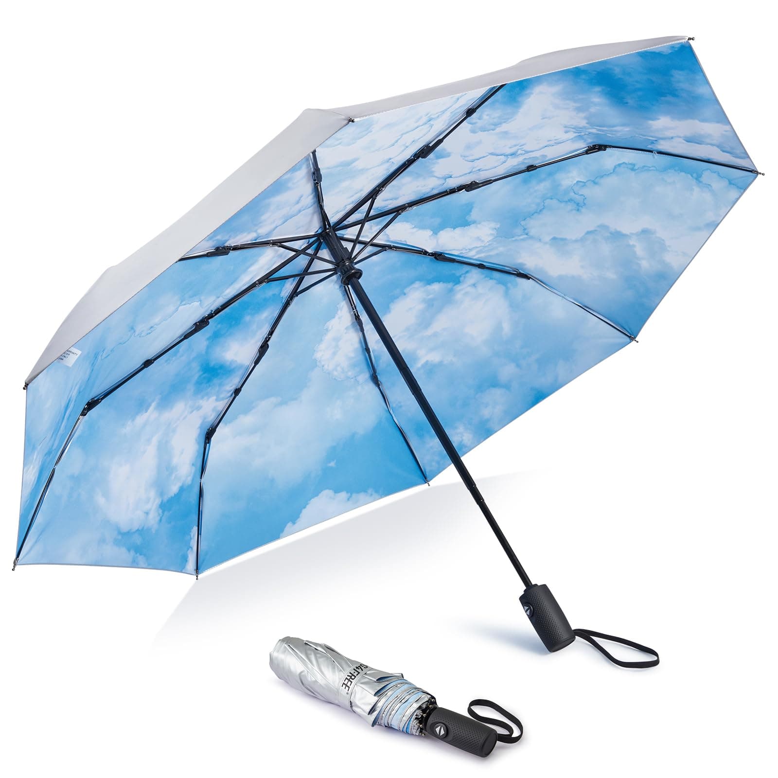 G4Free UPF 50+ UV Protection Large Travel Umbrella 42/46 Inch Auto Open Close Windproof Sun Blocking Umbrella