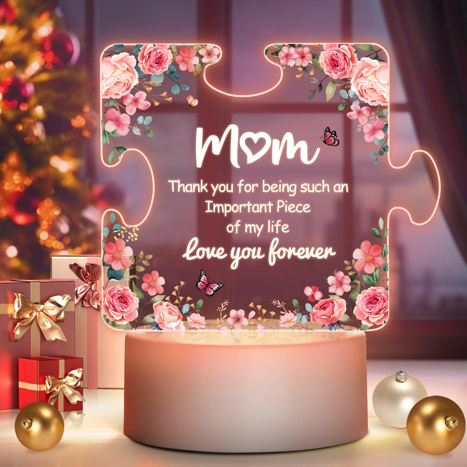 WinzwonGifts for Mom, Birthday Gifts for Mother in Law New Mommy, Acrylic Night Lights from Daughter Son Kids Personalised Presents for Mom on Christmas Mothers Day
