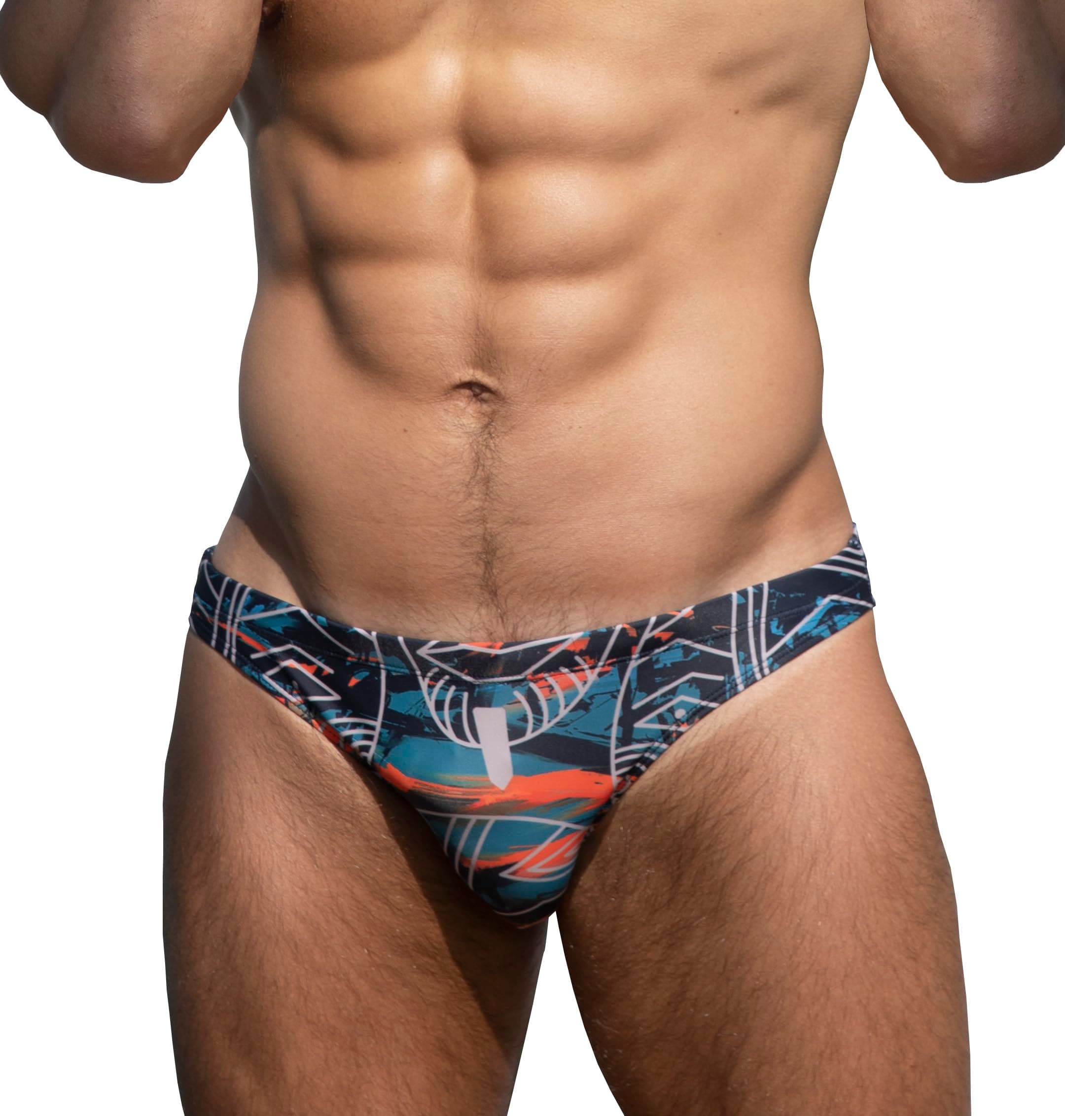 EASEJUICY Mens Bikini Swimwear Sexy Swimsuit Gradient Design Swim Briefs with Drawstring Low Waist Bathing Suit