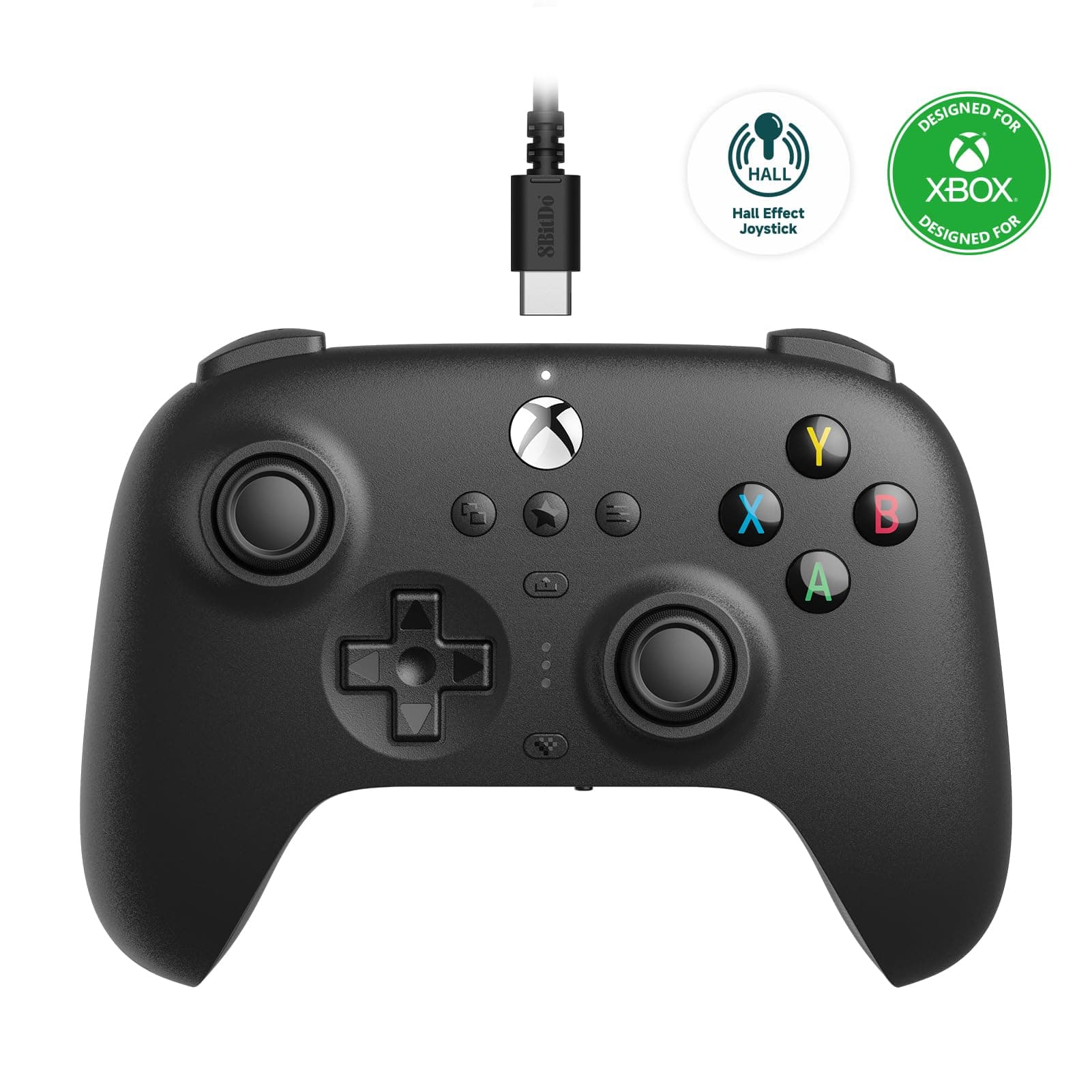 8BitDo Ultimate Wired Controller for Xbox, Hall Effect Joysticks and Hall Triggers, Compatible with Xbox Series X|S, Xbox One, Windows 10 & Windows 11 - Officially Licensed (Black)