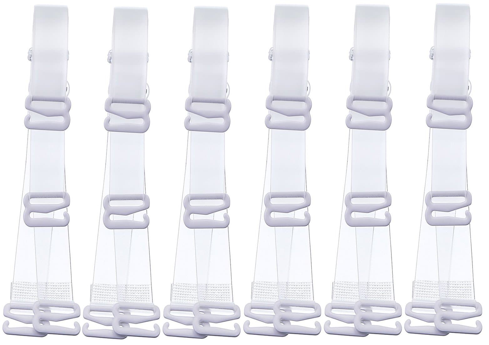Clear Bra Strap Invisible Bra Strap Elastic Adjustable Shoulder Straps Removable(3Pairs)