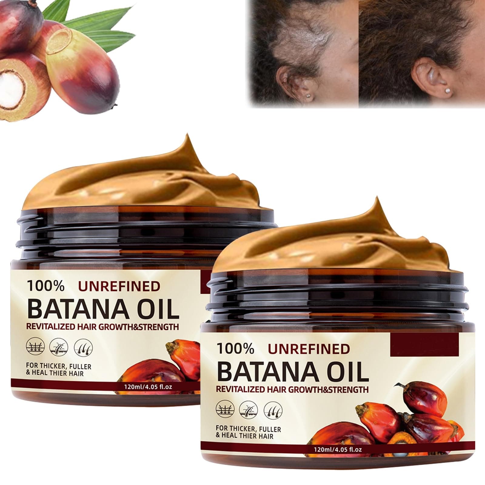 Organic Raw Batana Oil, Hair-Treatment Promotes Growth, Nourishes Hair, Enhances Shine, 29.5735 fl oz (1 Ounce)