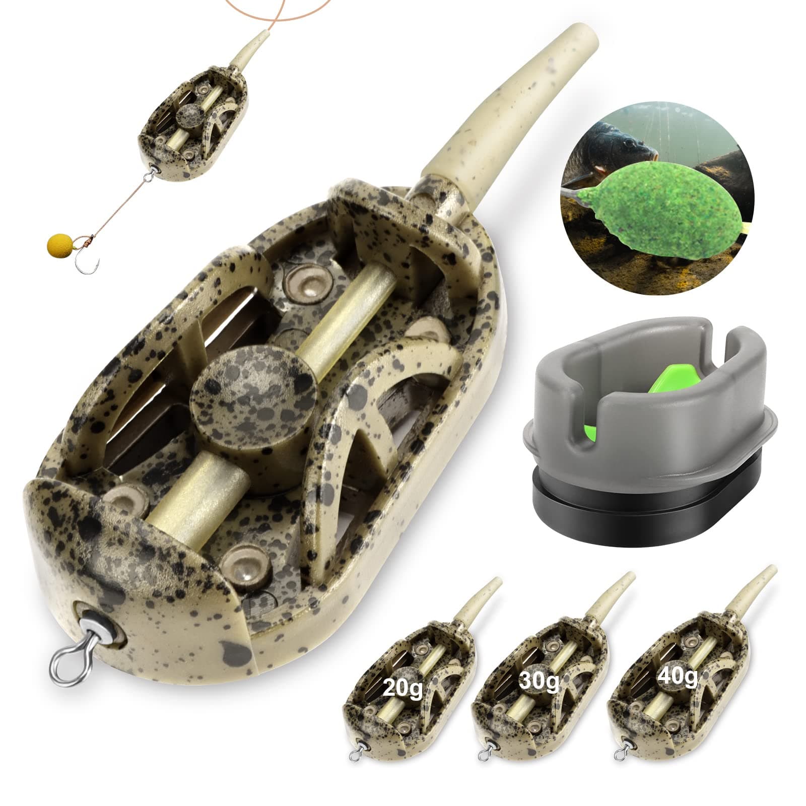 Realure Carp Fishing Feeders - Method Feeder with Weights 20g-60g