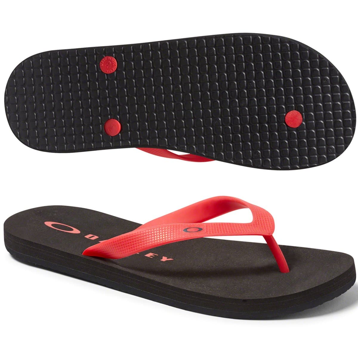 Oakley 15029-465-8 Mens Footwear: FROGSKIN FLIP FLOP - Red Line (Size: 8)