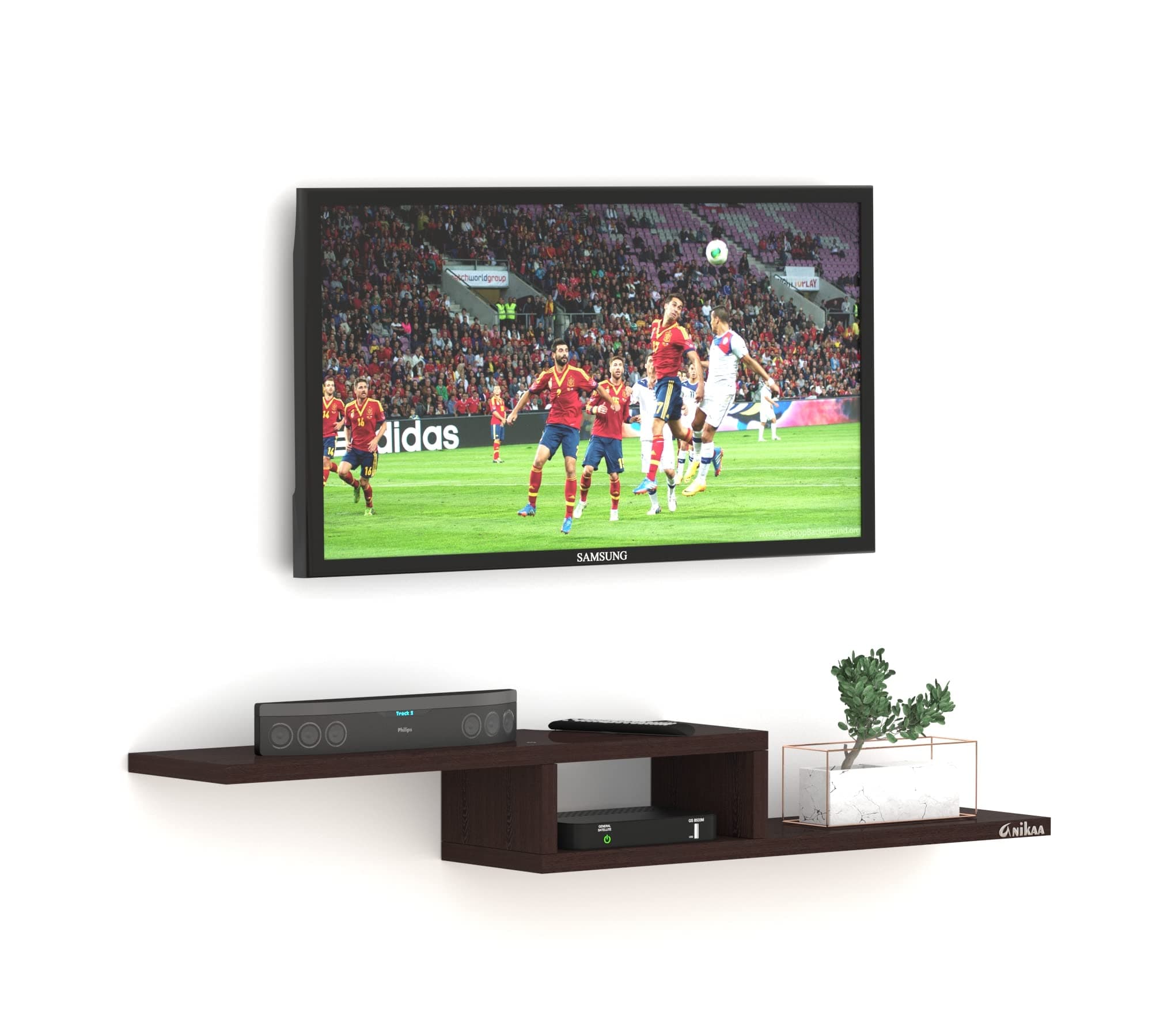 Anikaa Vincent Engineered Wood Wall Mount TV Unit/TV Stand/Wall Set Top Box Stand/TV Cabinet/TV Entertainment Unit (Wenge)(D.I.Y)