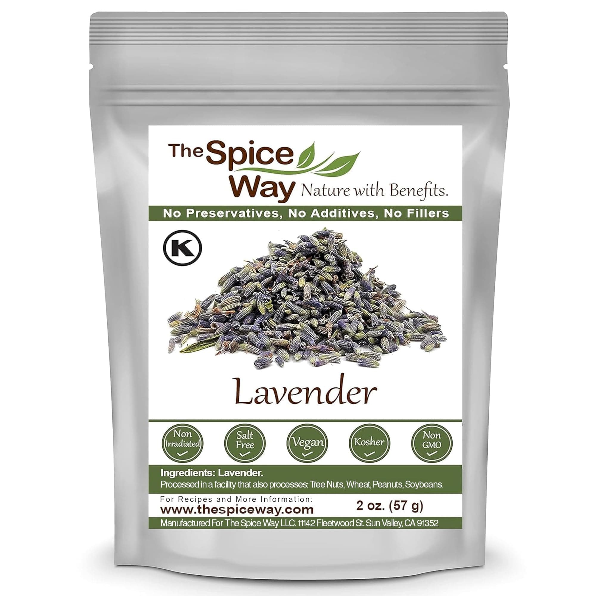 The Spice Way Lavender Flowers - (2 oz) dried flower buds for tea and culinary use - Culinary Lavender Buds - Dried Edible Lavender for Drinks, Chicken, Lavender Tea and More Dried Lavendar Recipes