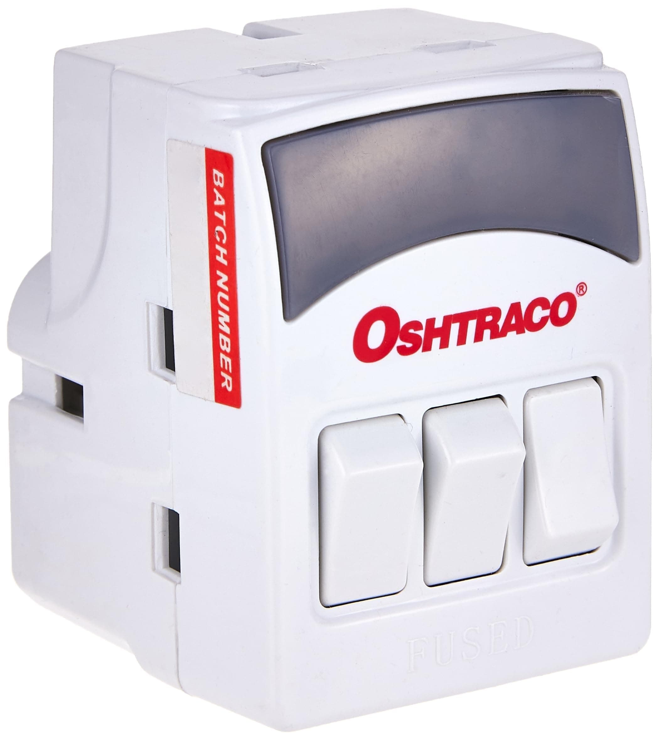 Oshtraco 3 Way Multi Adaptor with Switch, White