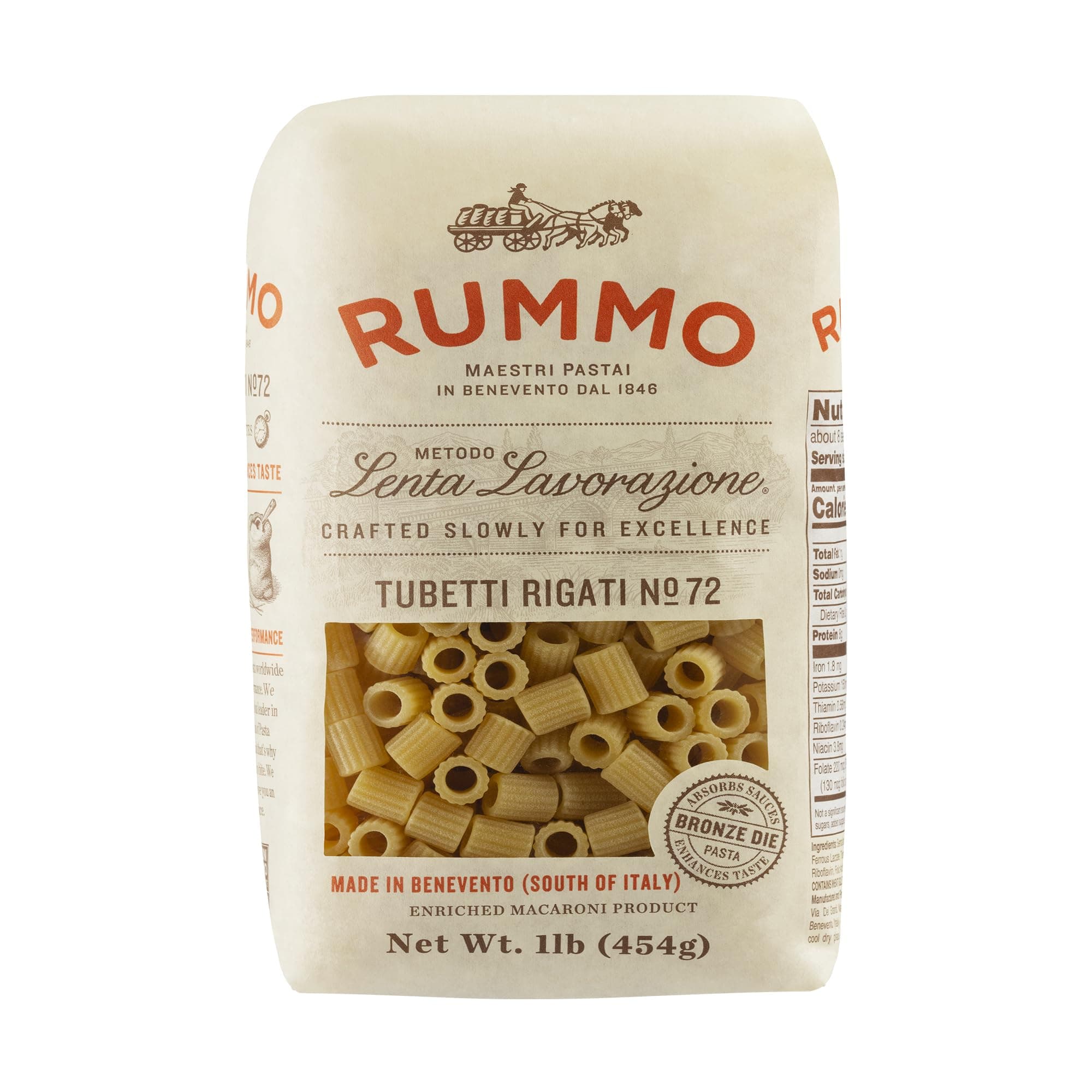 Rummo, Pasta Tubetti Rigati, 16 Ounce